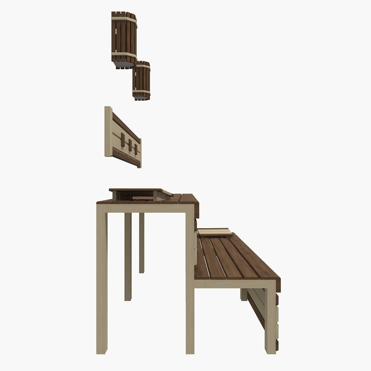 Sauna bench 02 3D model_4