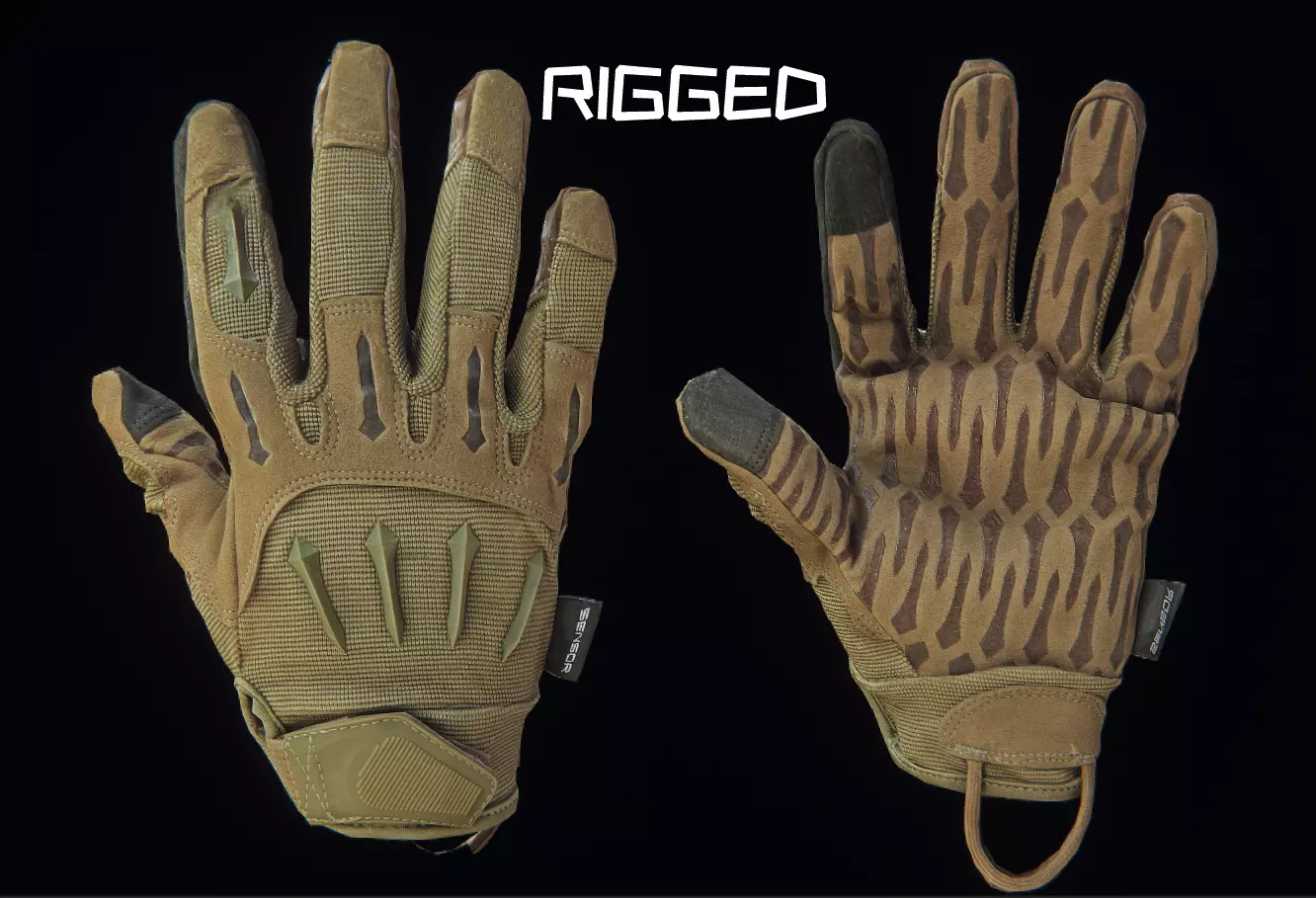 Tactical Sensor Gloves rigged Low-poly 3D model_0