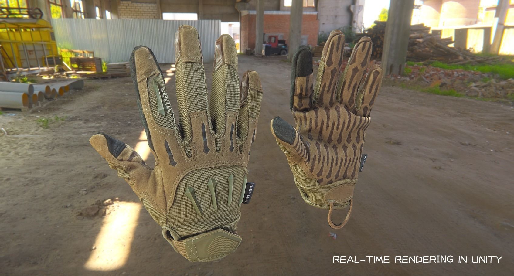 Tactical Sensor Gloves rigged Low-poly 3D model_1