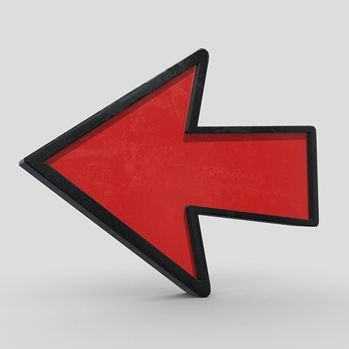 Arrow 4 pointing to right Low-poly 3D model