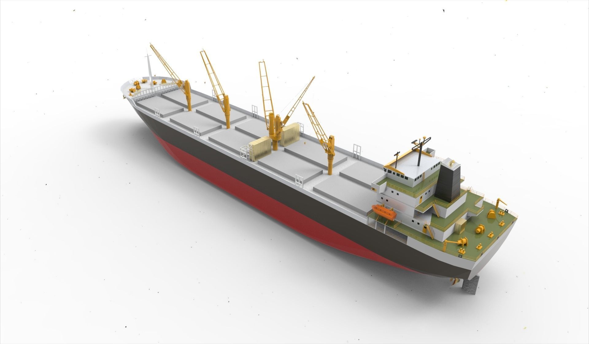 Bulk Carrier Ship Low-poly 3D model_5