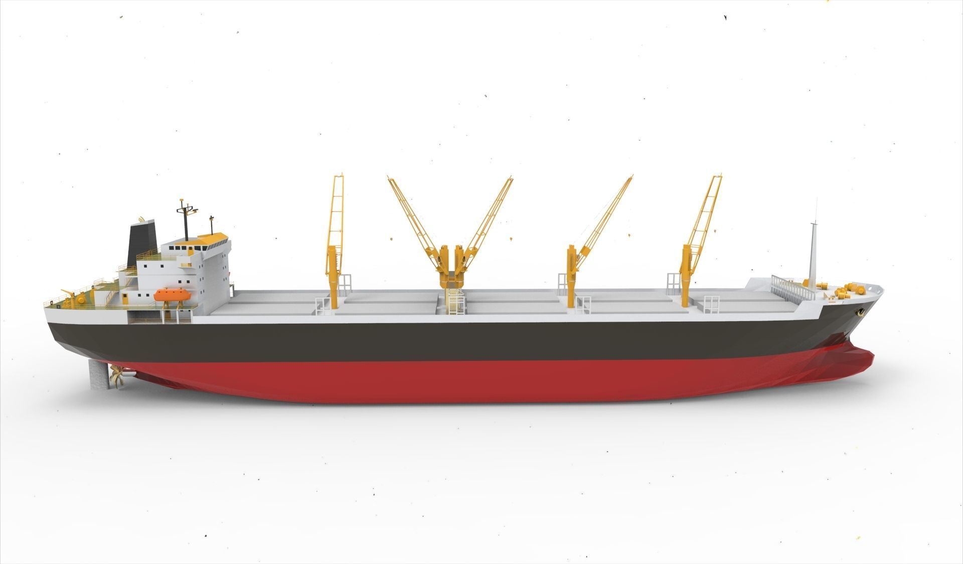 Bulk Carrier Ship Low-poly 3D model_3