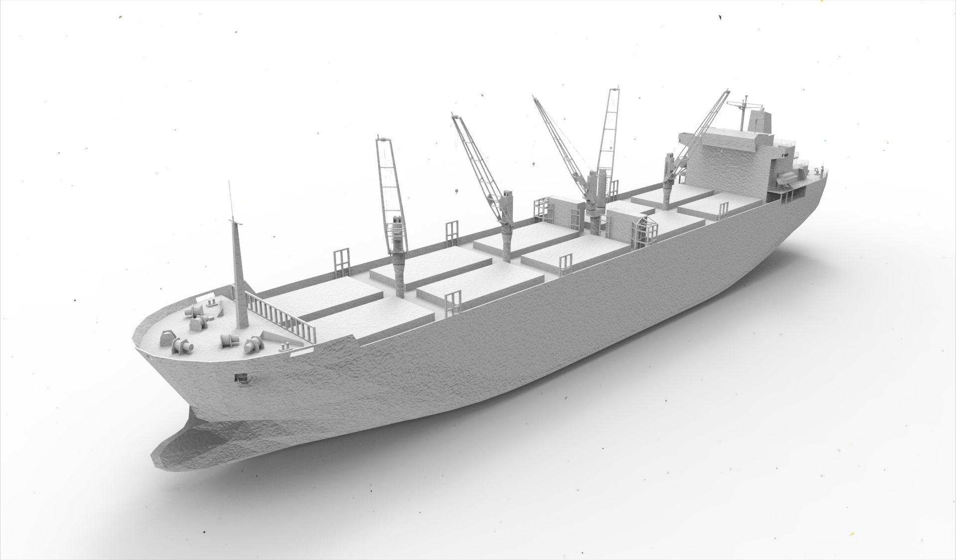 Bulk Carrier Ship Low-poly 3D model_7
