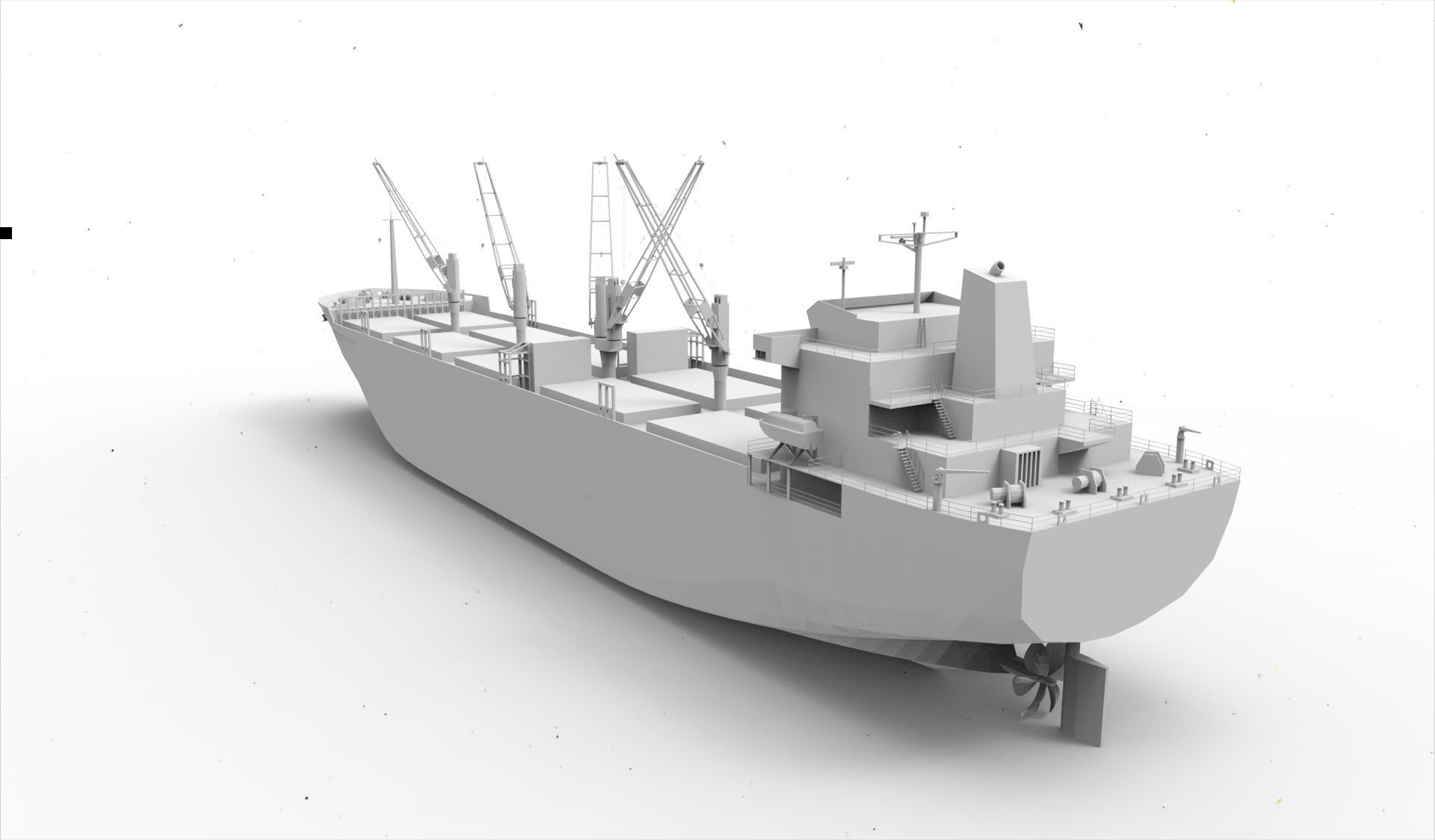Bulk Carrier Ship Low-poly 3D model_8