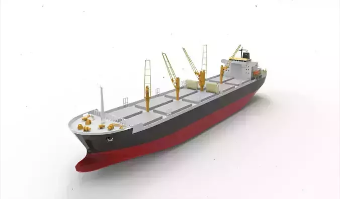Bulk Carrier Ship Low-poly 3D model