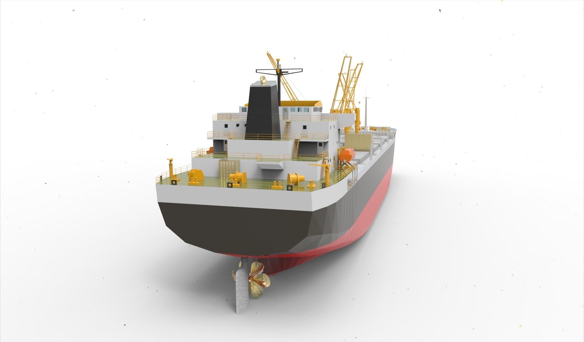 Bulk Carrier Ship Low-poly 3D model_2
