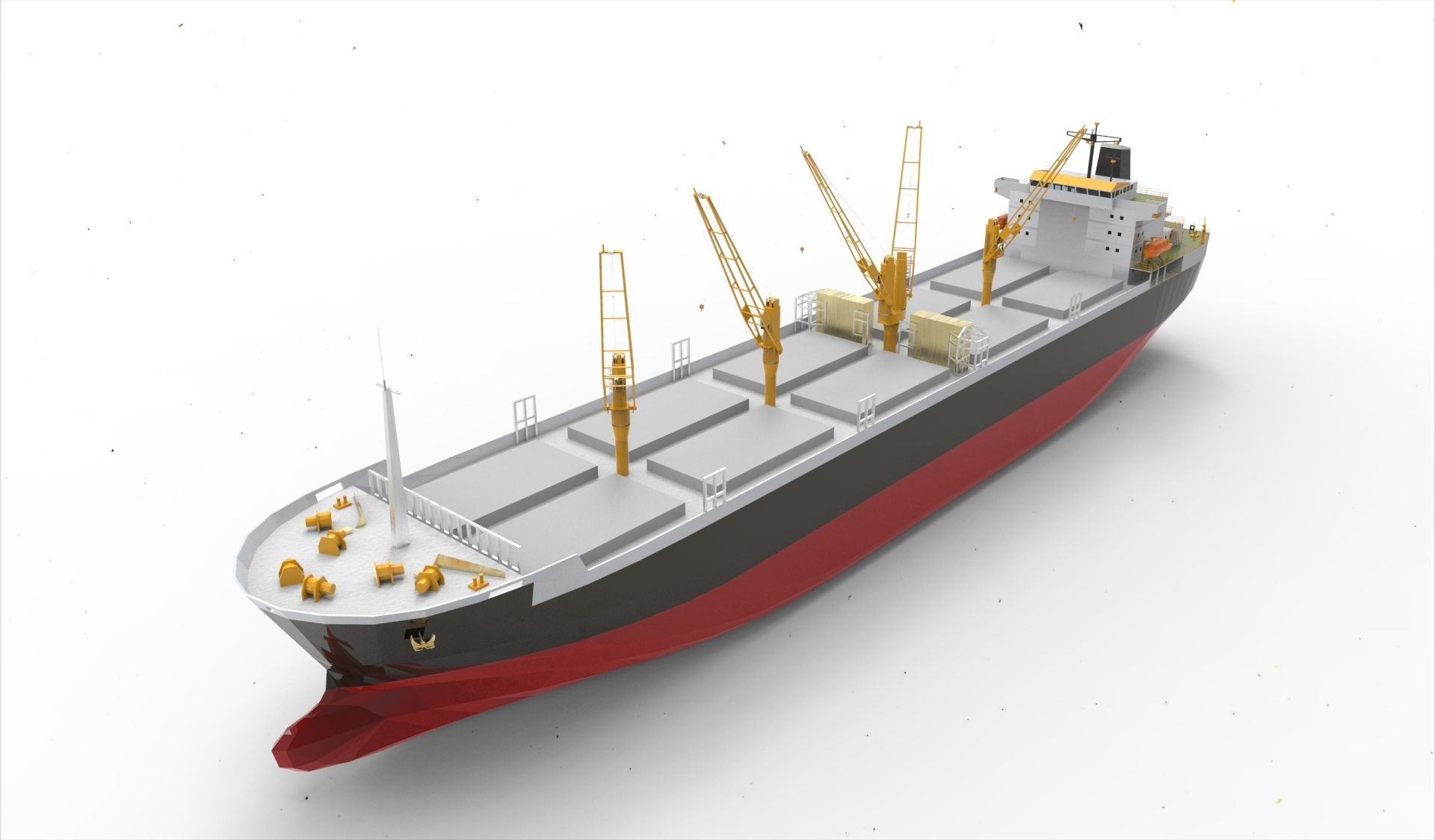 Bulk Carrier Ship Low-poly 3D model_6