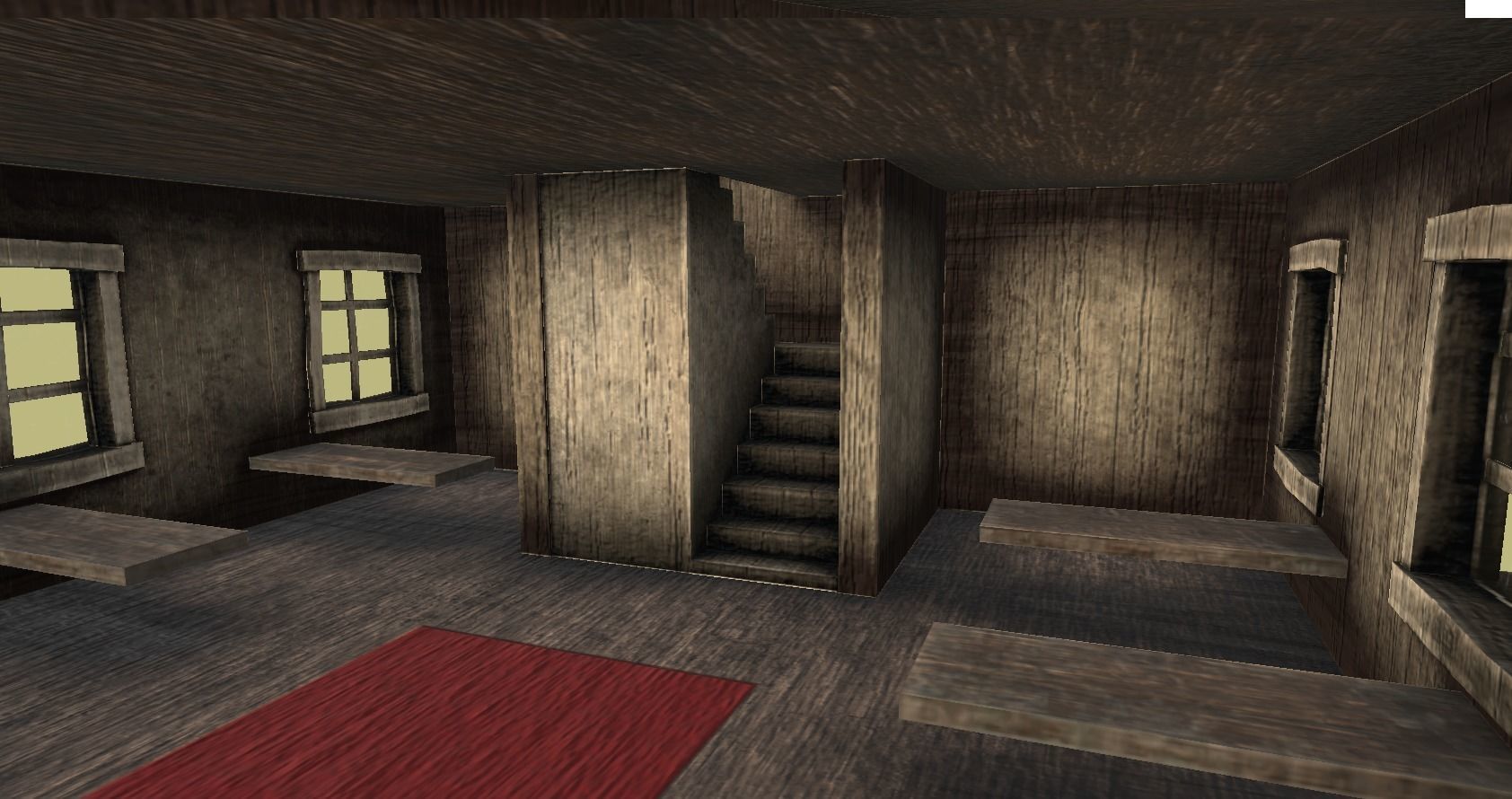 Western Hotel - Wild West - Building Backdrop Full Perm Low-poly 3D model_5