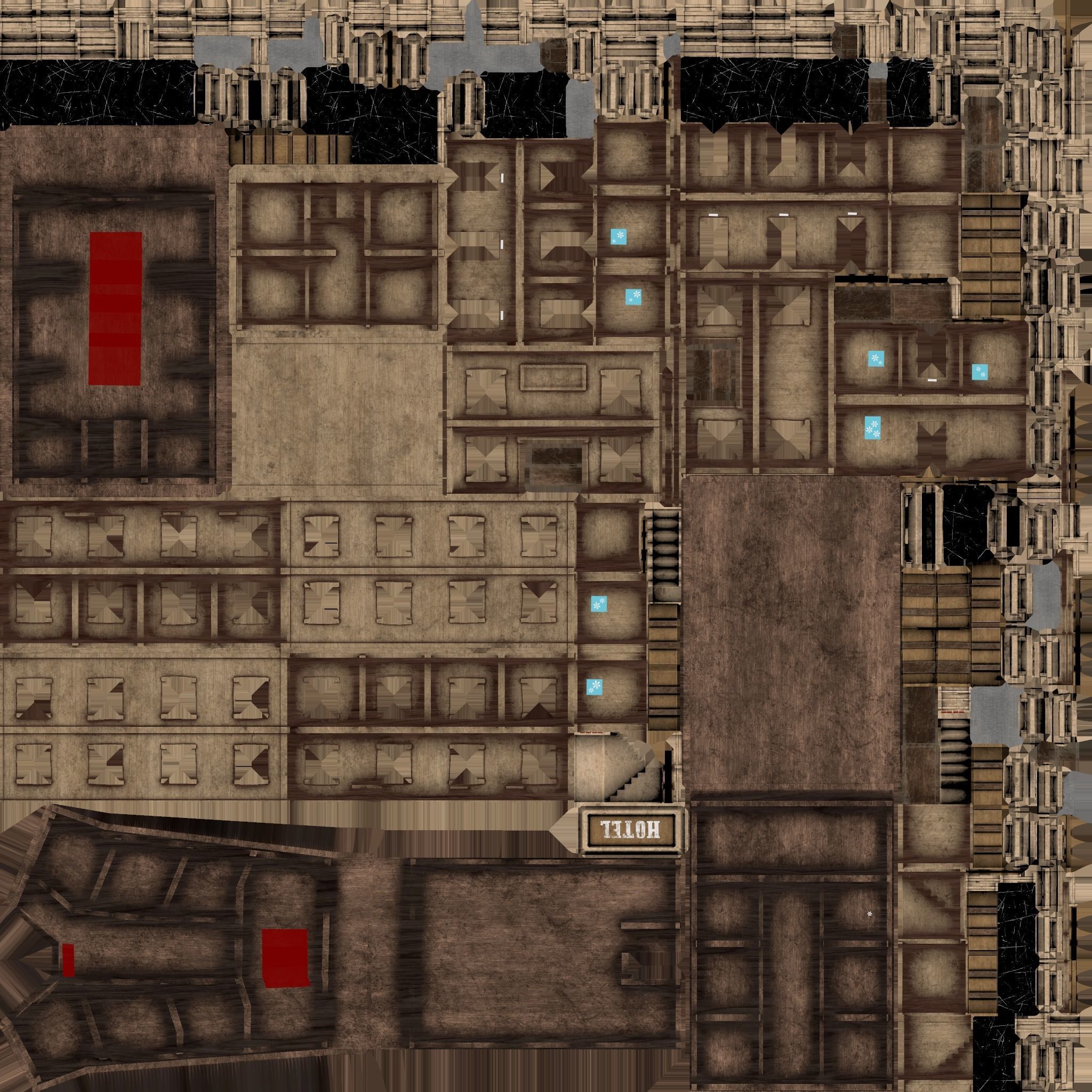 Western Hotel - Wild West - Building Backdrop Full Perm Low-poly 3D model_21