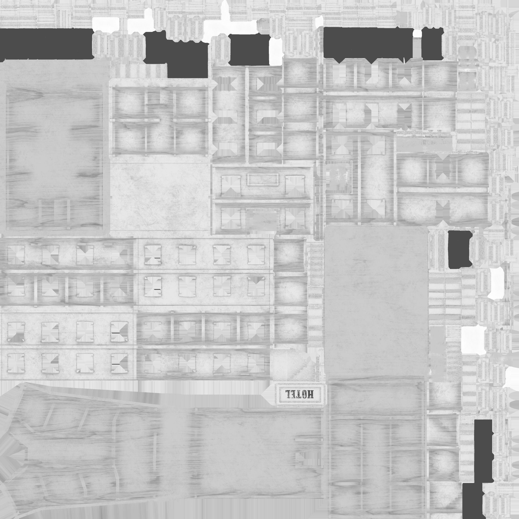 Western Hotel - Wild West - Building Backdrop Full Perm Low-poly 3D model_20