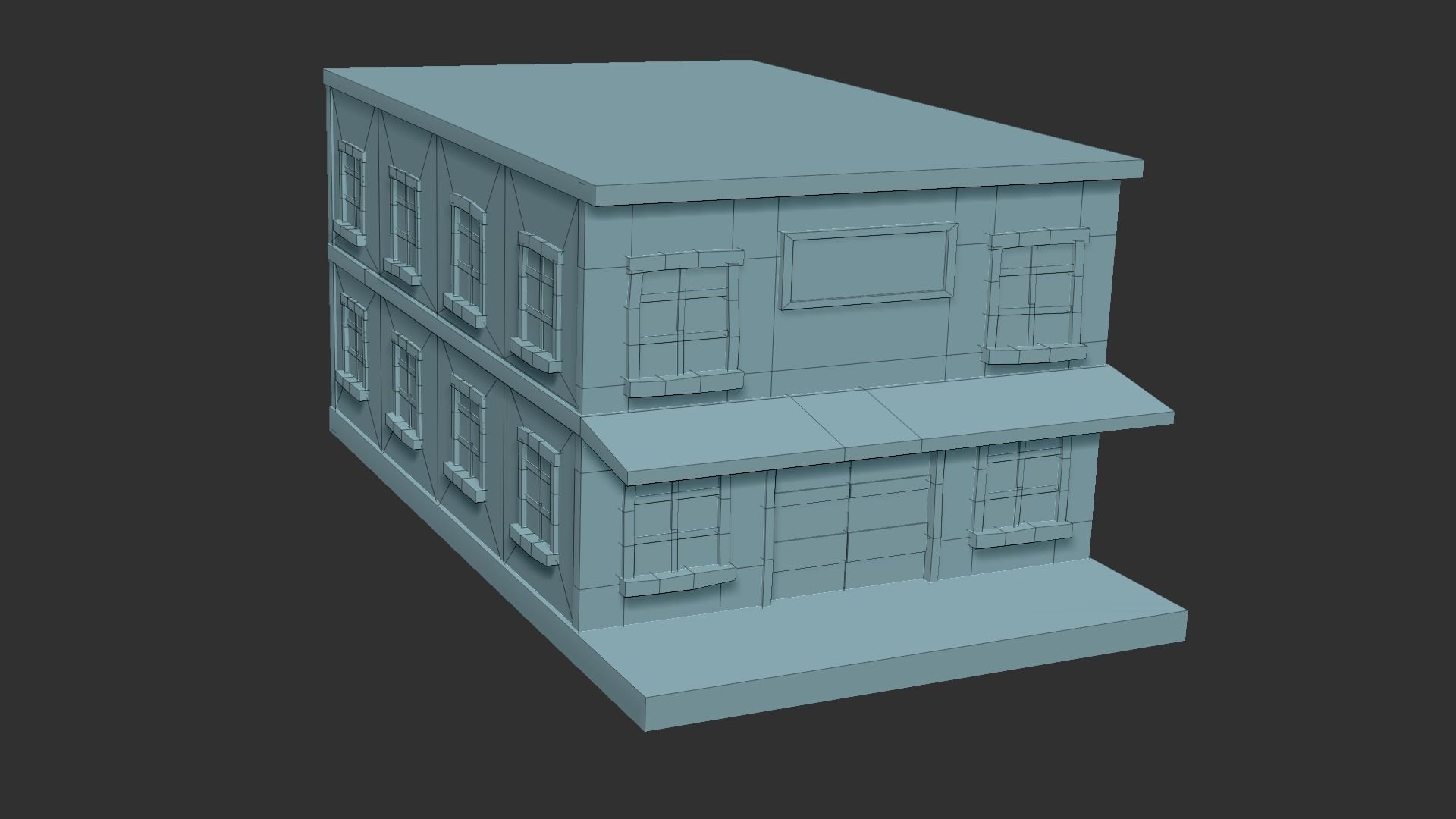 Western Hotel - Wild West - Building Backdrop Full Perm Low-poly 3D model_18