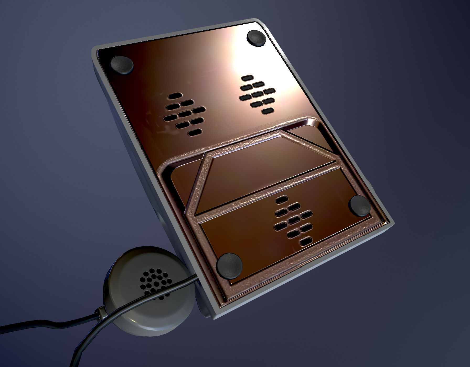 Old Phone 70s 80s italian  Bigrigio - Pbr game ready Low-poly 3D model_6