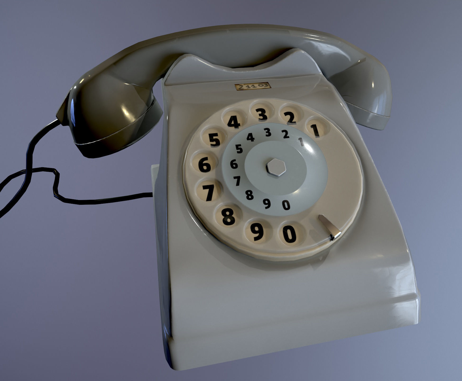 Old Phone 70s 80s italian  Bigrigio - Pbr game ready Low-poly 3D model_10