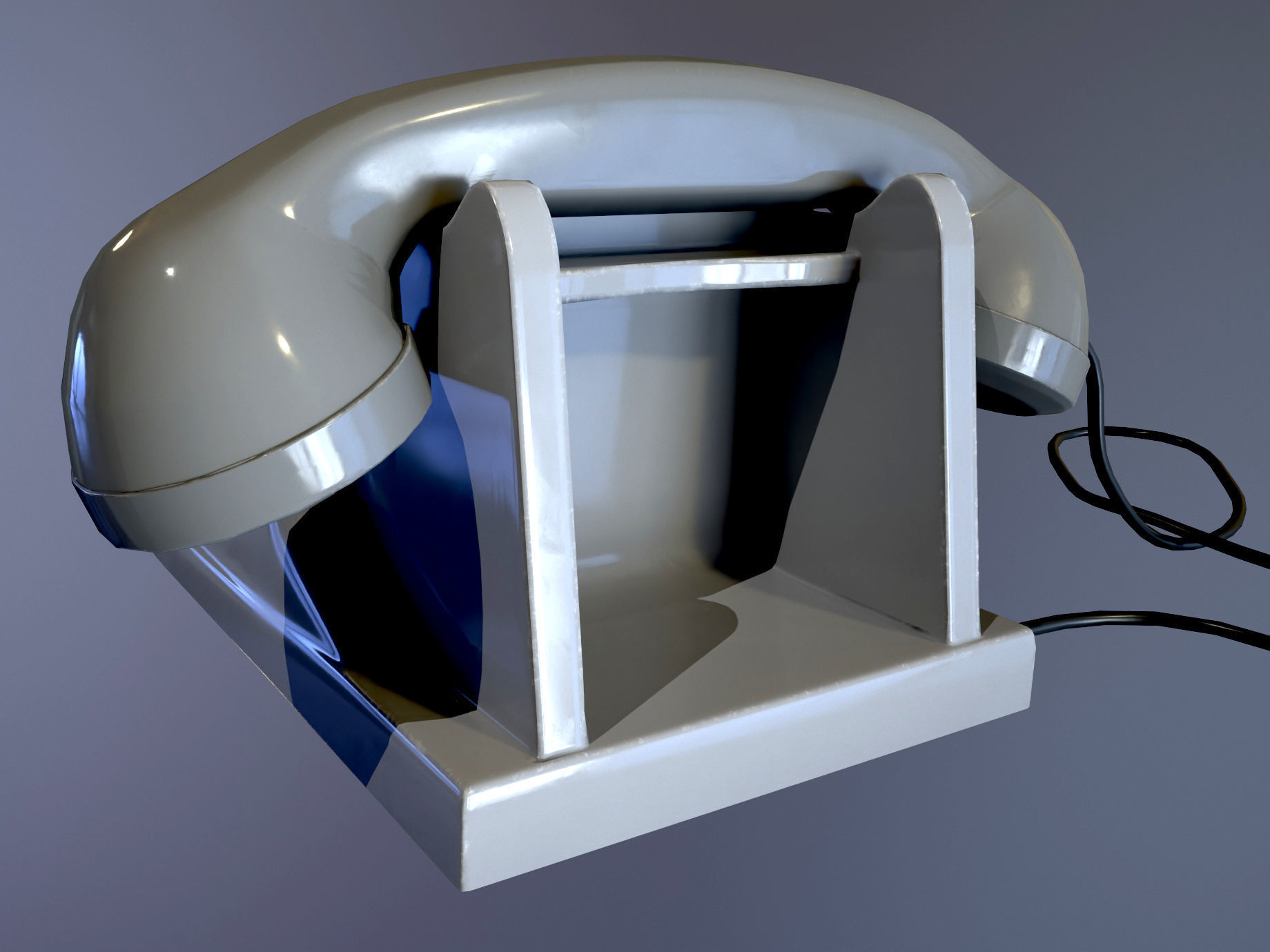 Old Phone 70s 80s italian  Bigrigio - Pbr game ready Low-poly 3D model_4