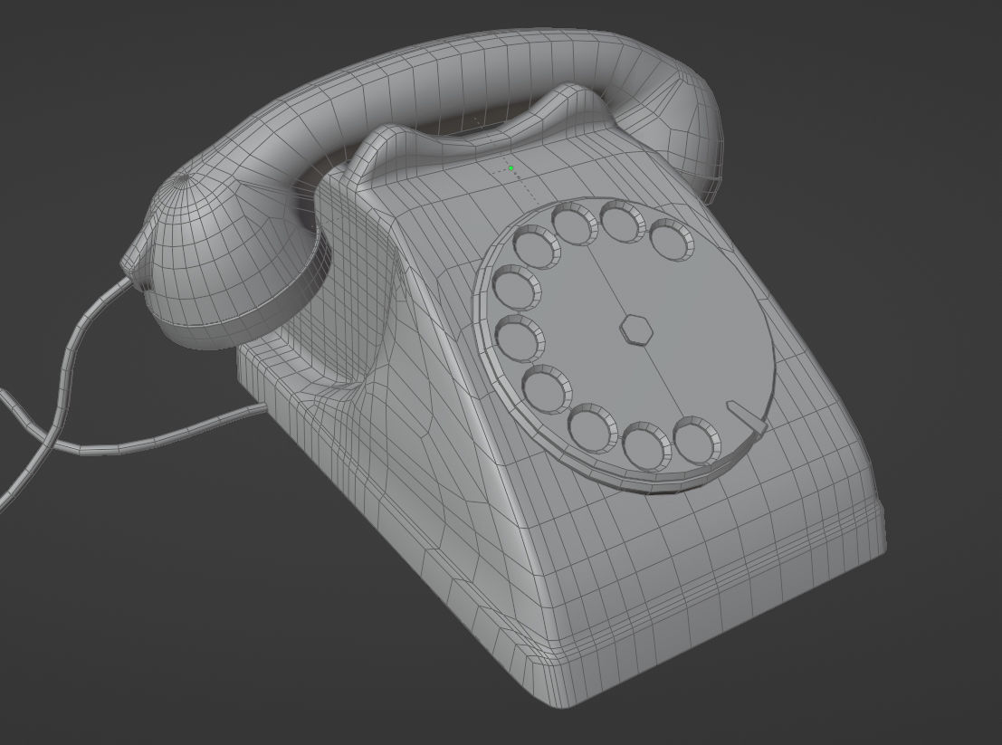 Old Phone 70s 80s italian  Bigrigio - Pbr game ready Low-poly 3D model_12