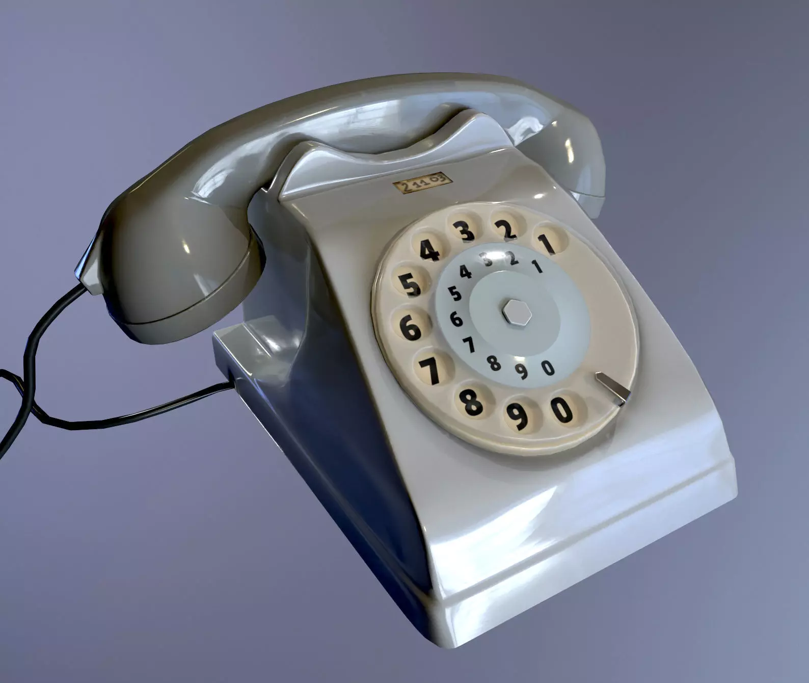 Old Phone 70s 80s italian  Bigrigio - Pbr game ready Low-poly 3D model_0