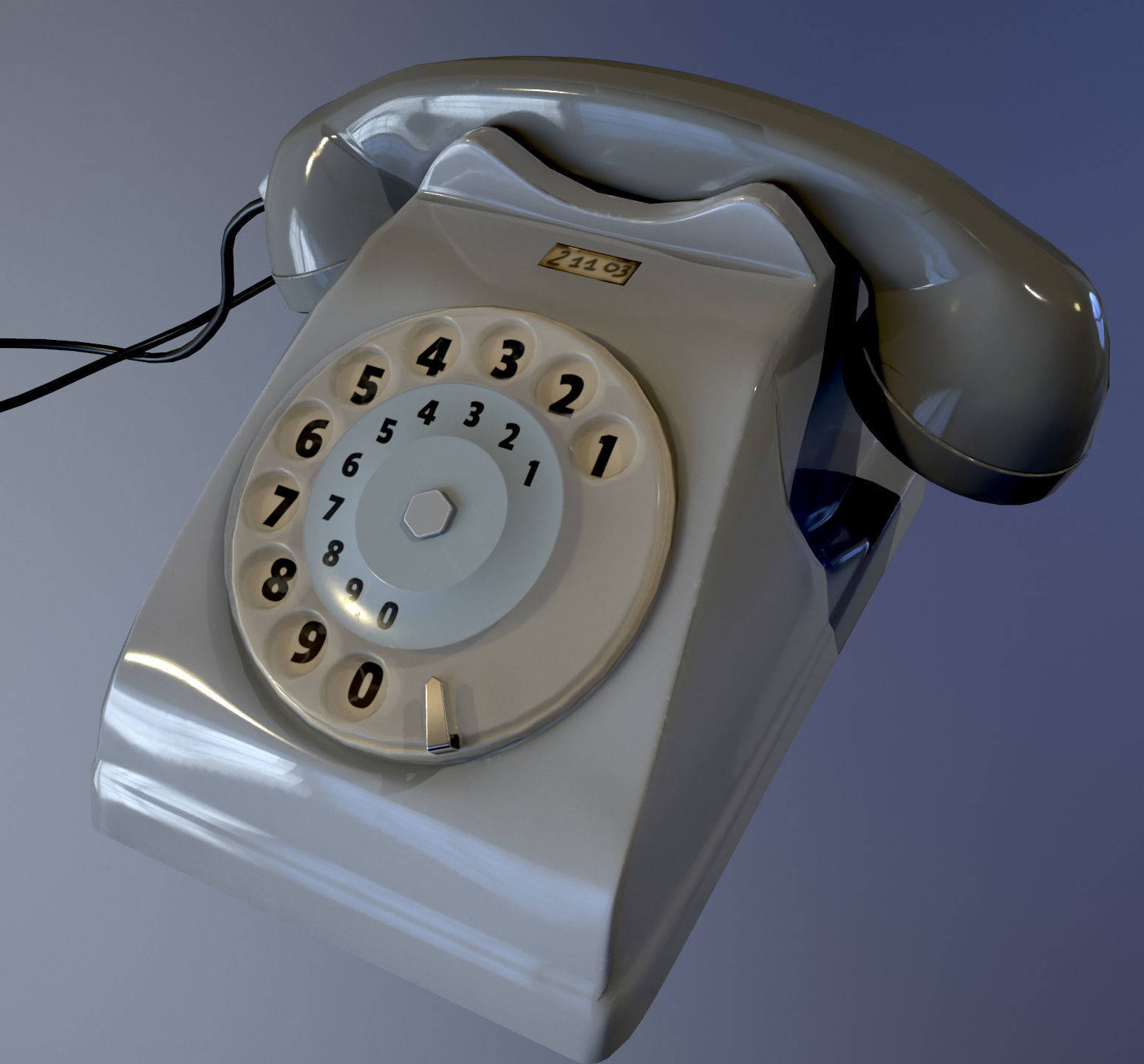 Old Phone 70s 80s italian  Bigrigio - Pbr game ready Low-poly 3D model_3