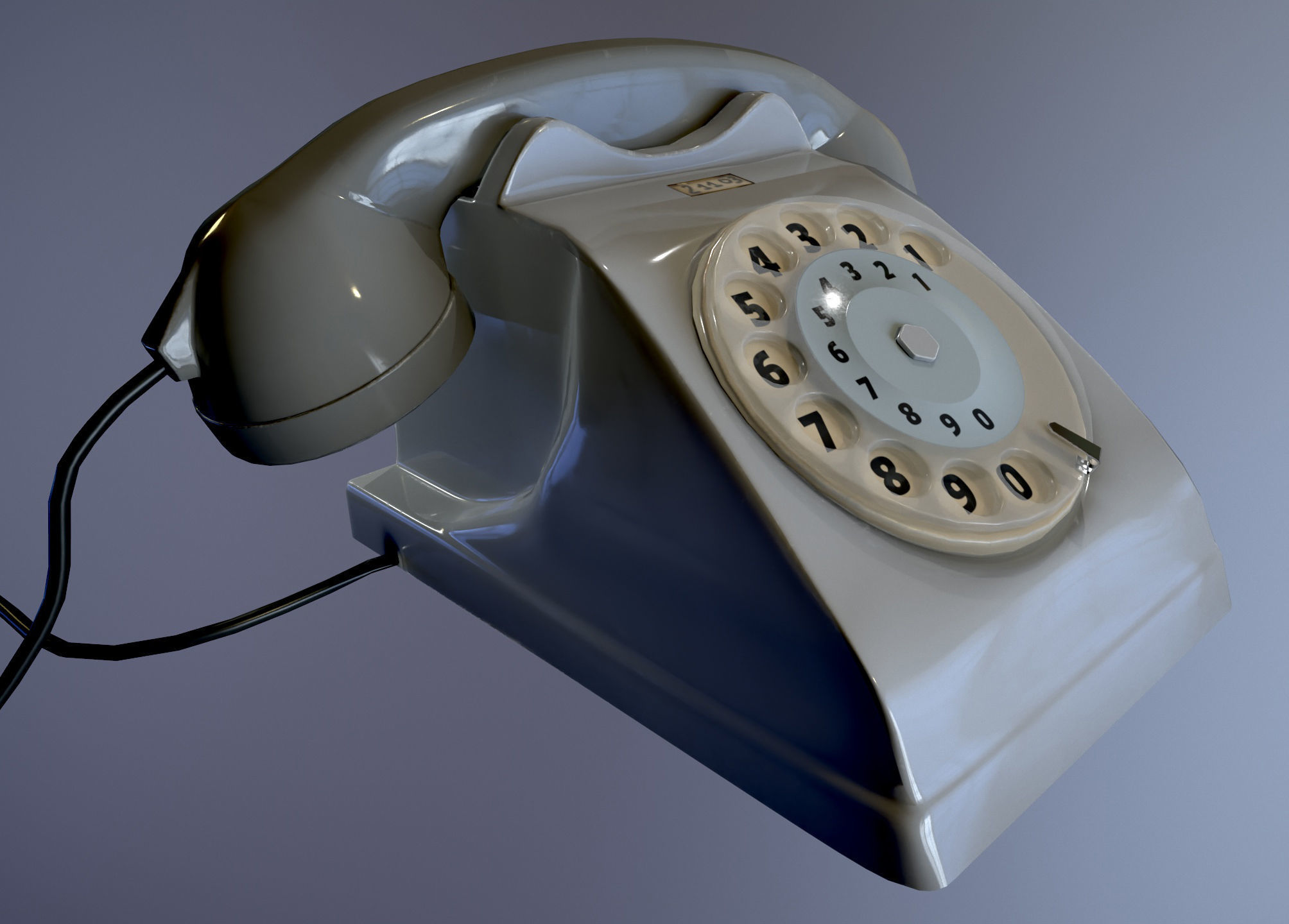 Old Phone 70s 80s italian  Bigrigio - Pbr game ready Low-poly 3D model_2