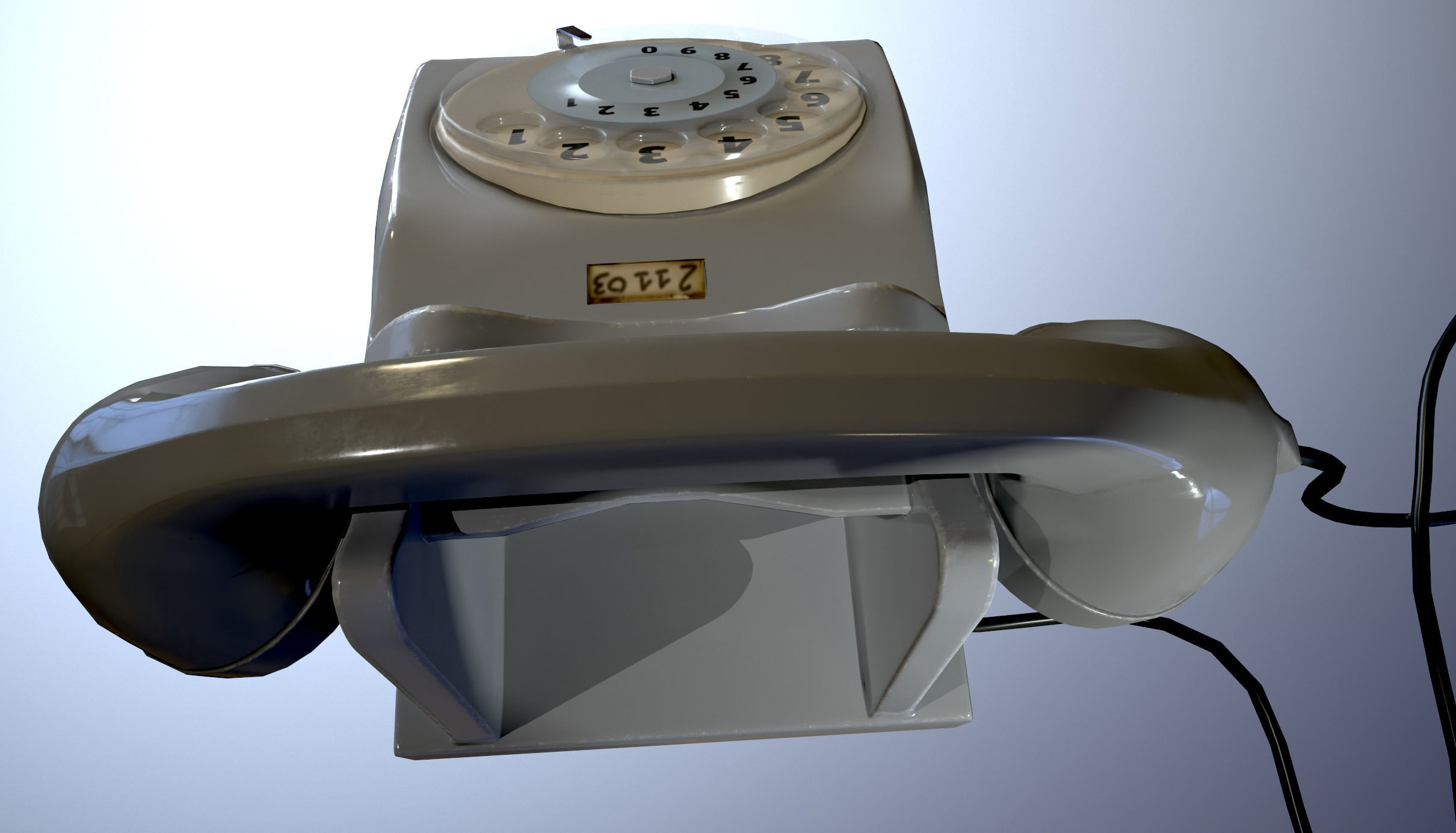 Old Phone 70s 80s italian  Bigrigio - Pbr game ready Low-poly 3D model_7