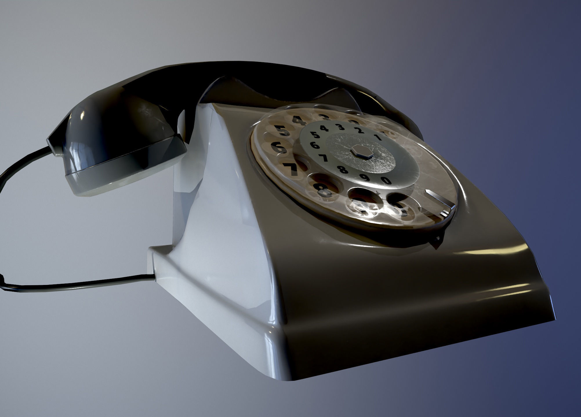 Old Phone 70s 80s italian  Bigrigio - Pbr game ready Low-poly 3D model_5