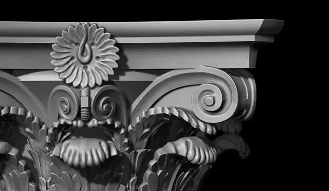 Complete corinthian column 3D model