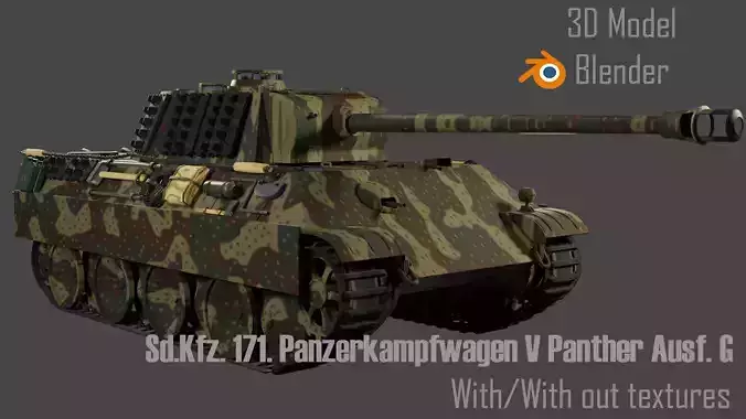 Panzerkampfwagen V Panther Ausf G camouflage 3D model