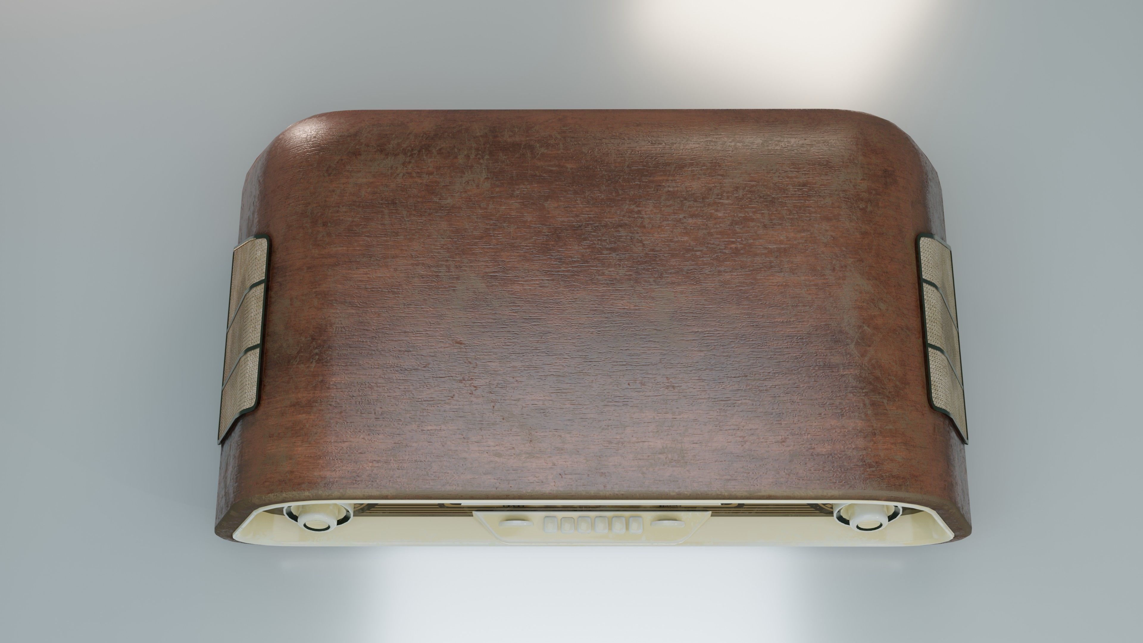 Old Radio Low-poly 3D model_10