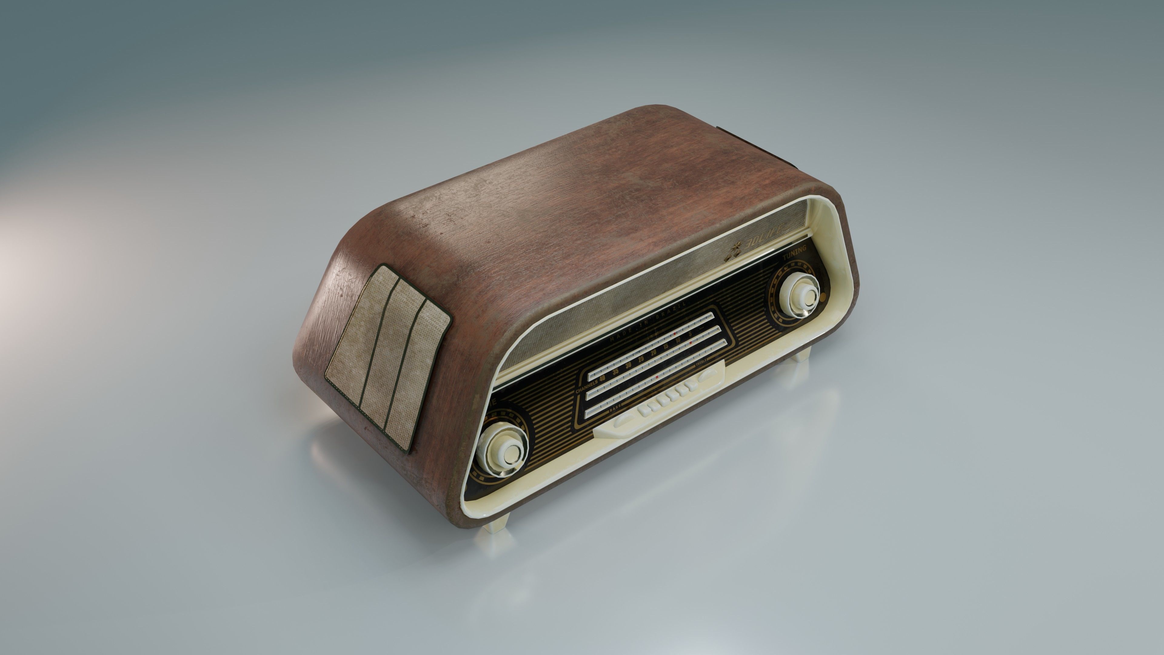 Old Radio Low-poly 3D model_18