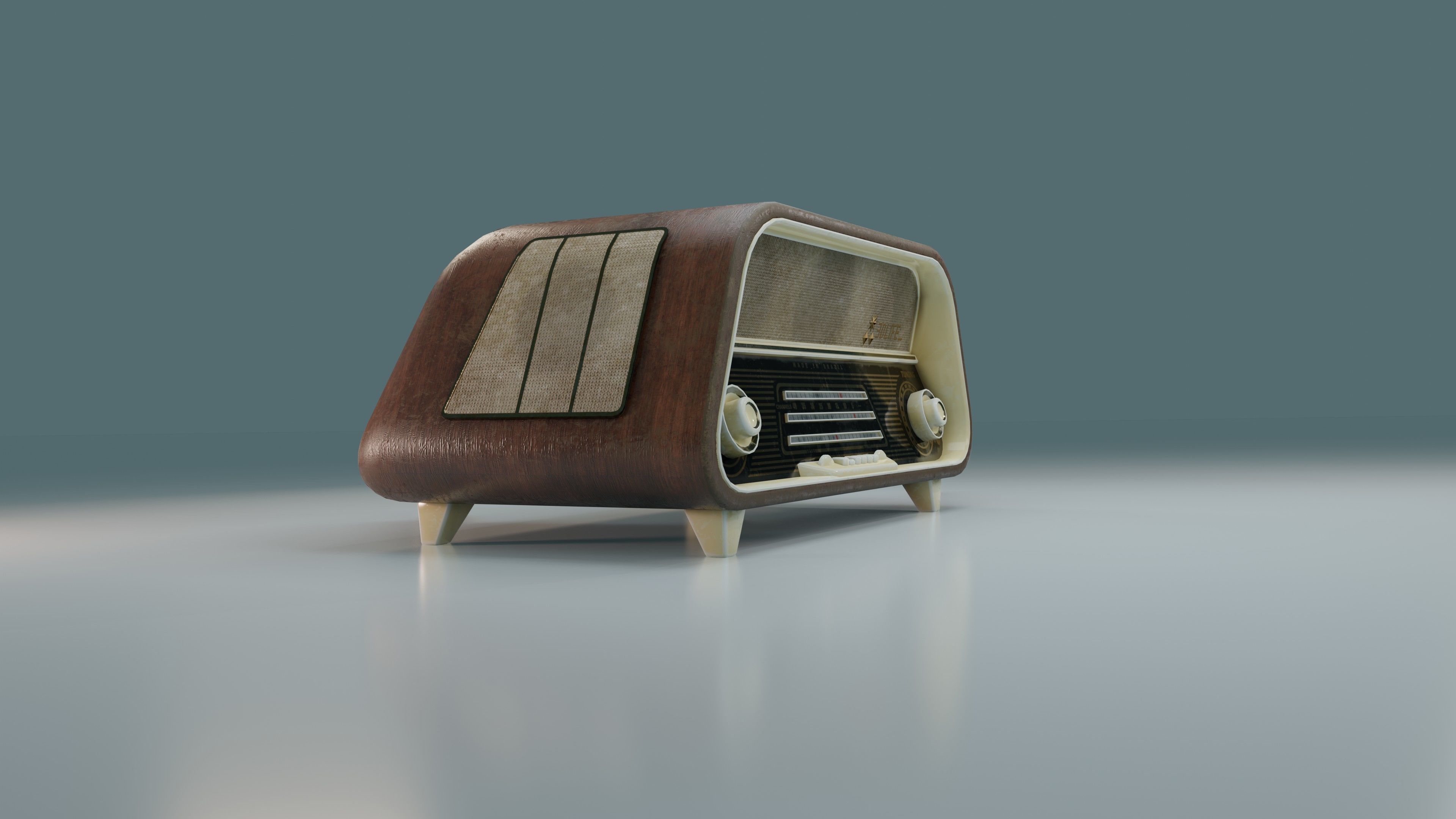 Old Radio Low-poly 3D model_20