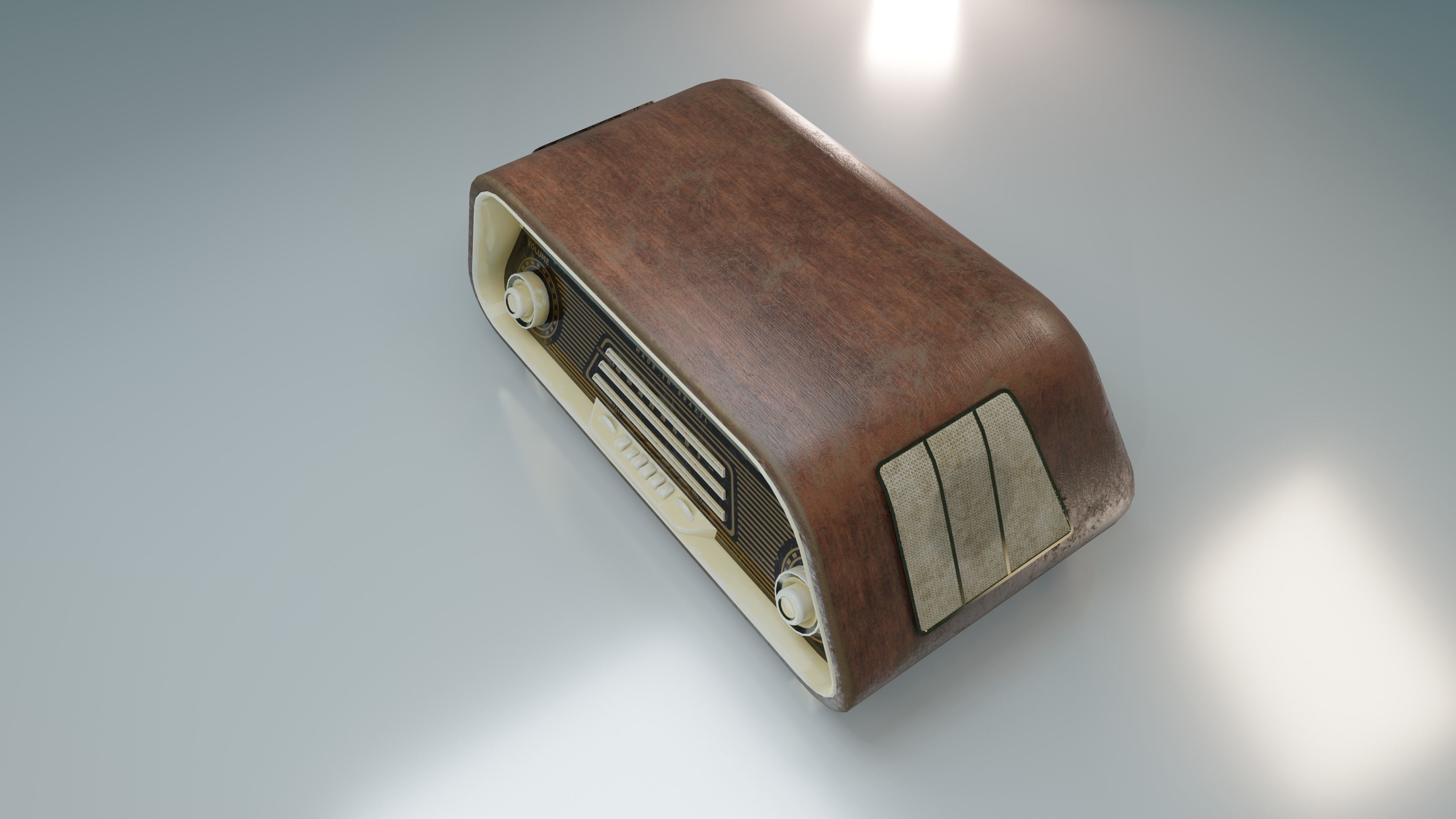 Old Radio Low-poly 3D model_14
