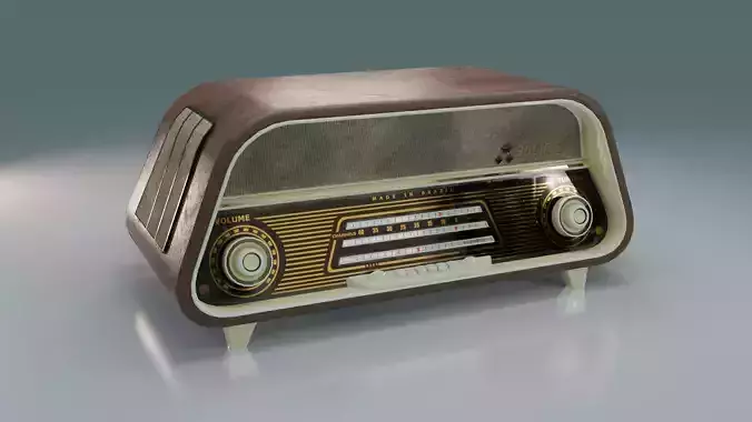 Old Radio Low-poly 3D model
