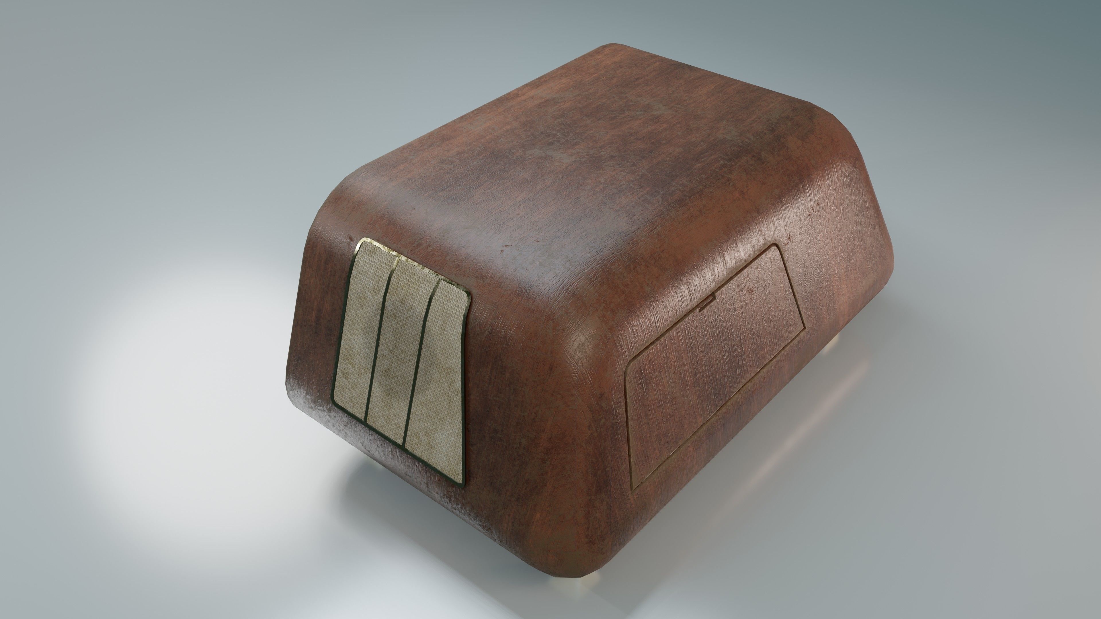 Old Radio Low-poly 3D model_13