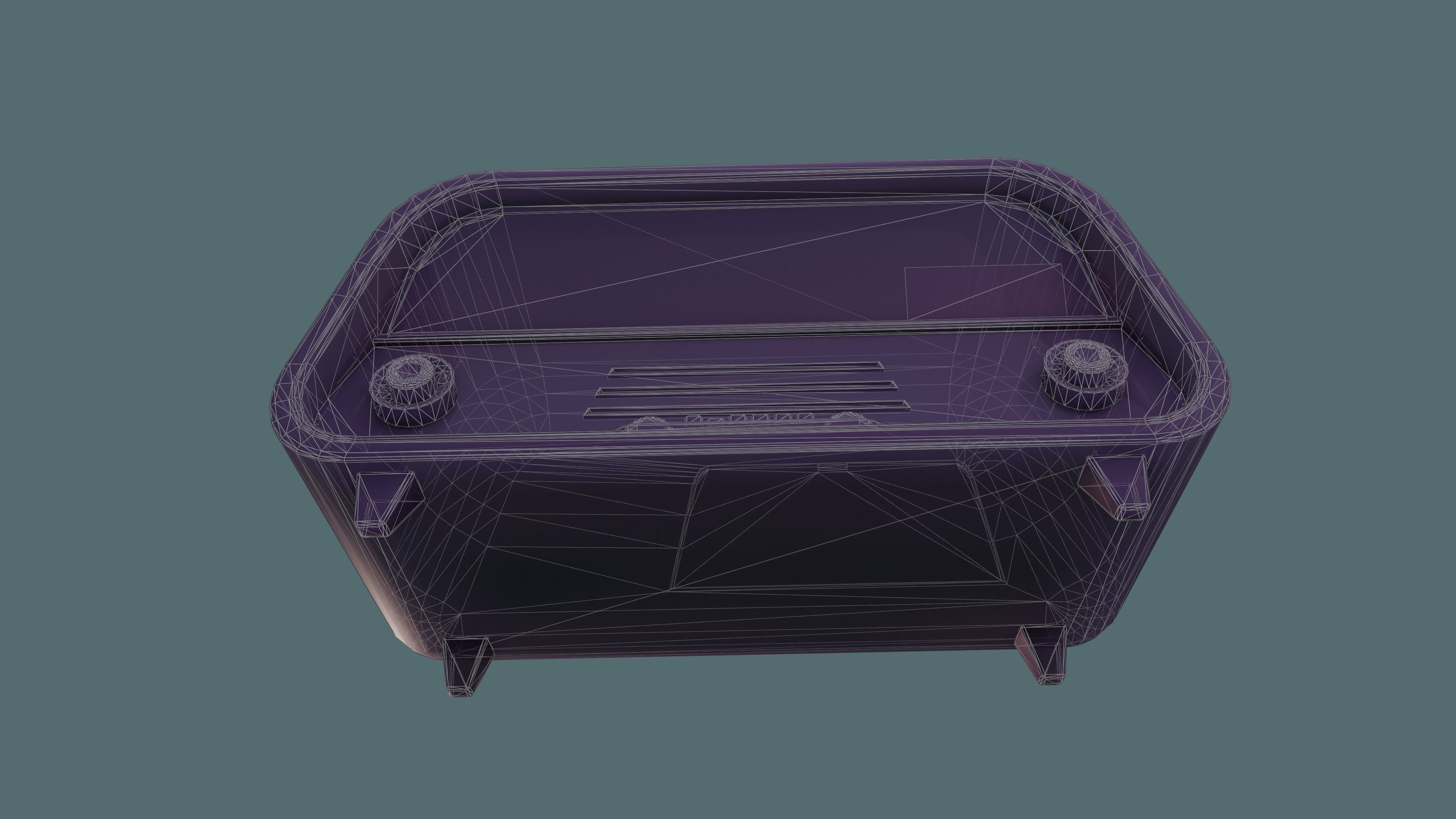 Old Radio Low-poly 3D model_23