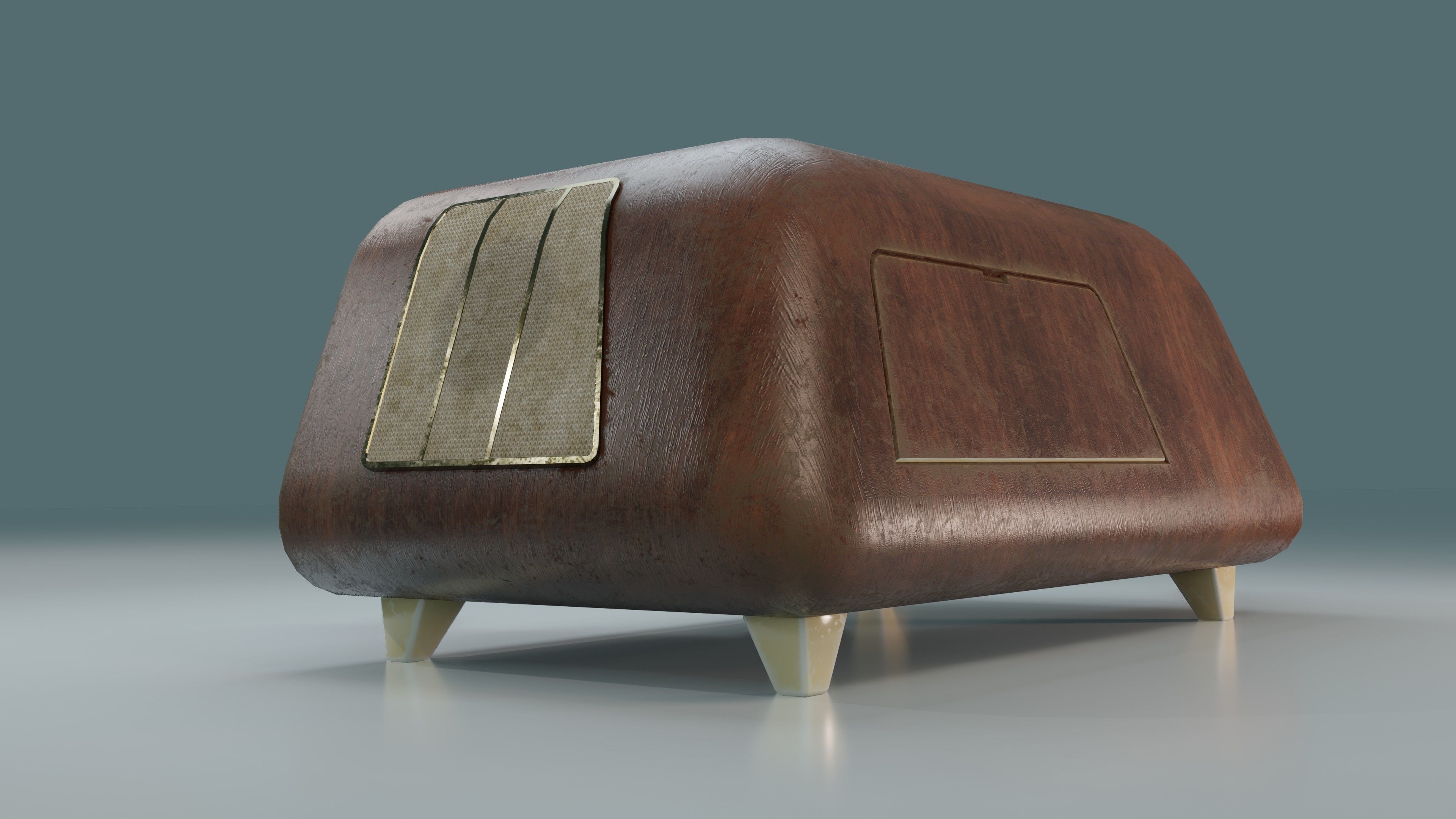 Old Radio Low-poly 3D model_12