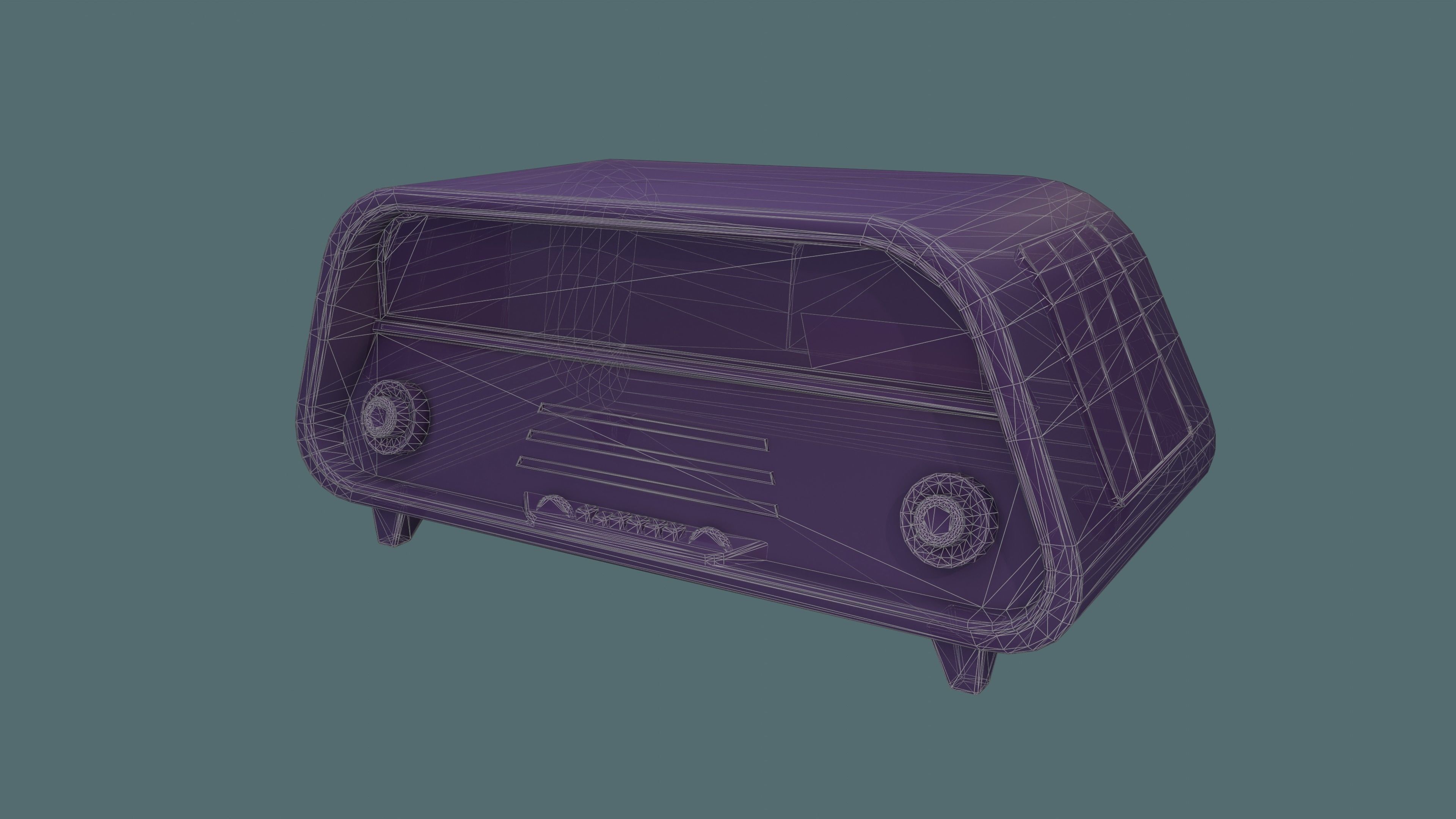 Old Radio Low-poly 3D model_22