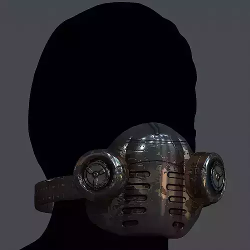 Gas mask helmet 3d model scifi Low-poly 