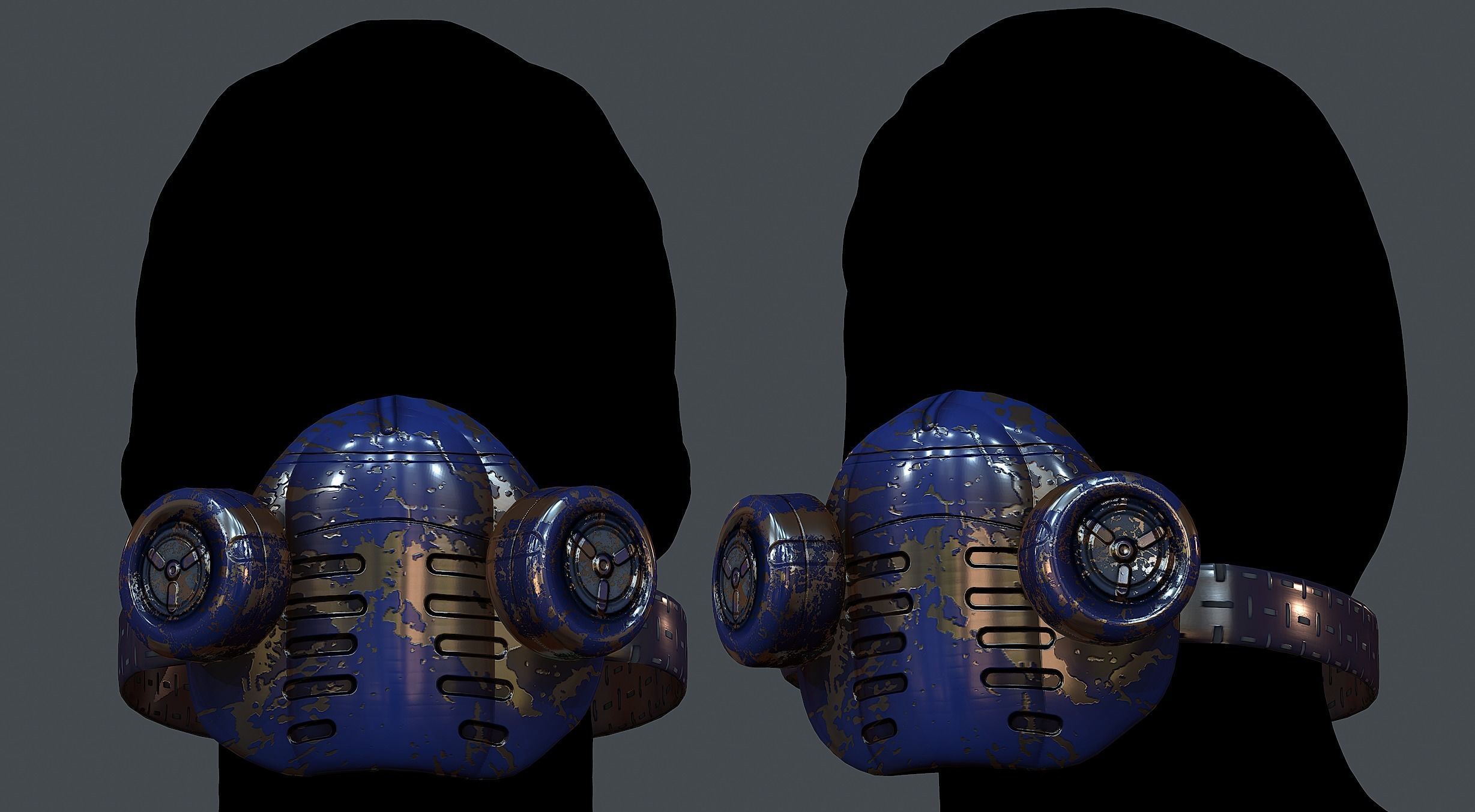 Gas mask helmet 3d model scifi Low-poly  Low-poly 3D model_1