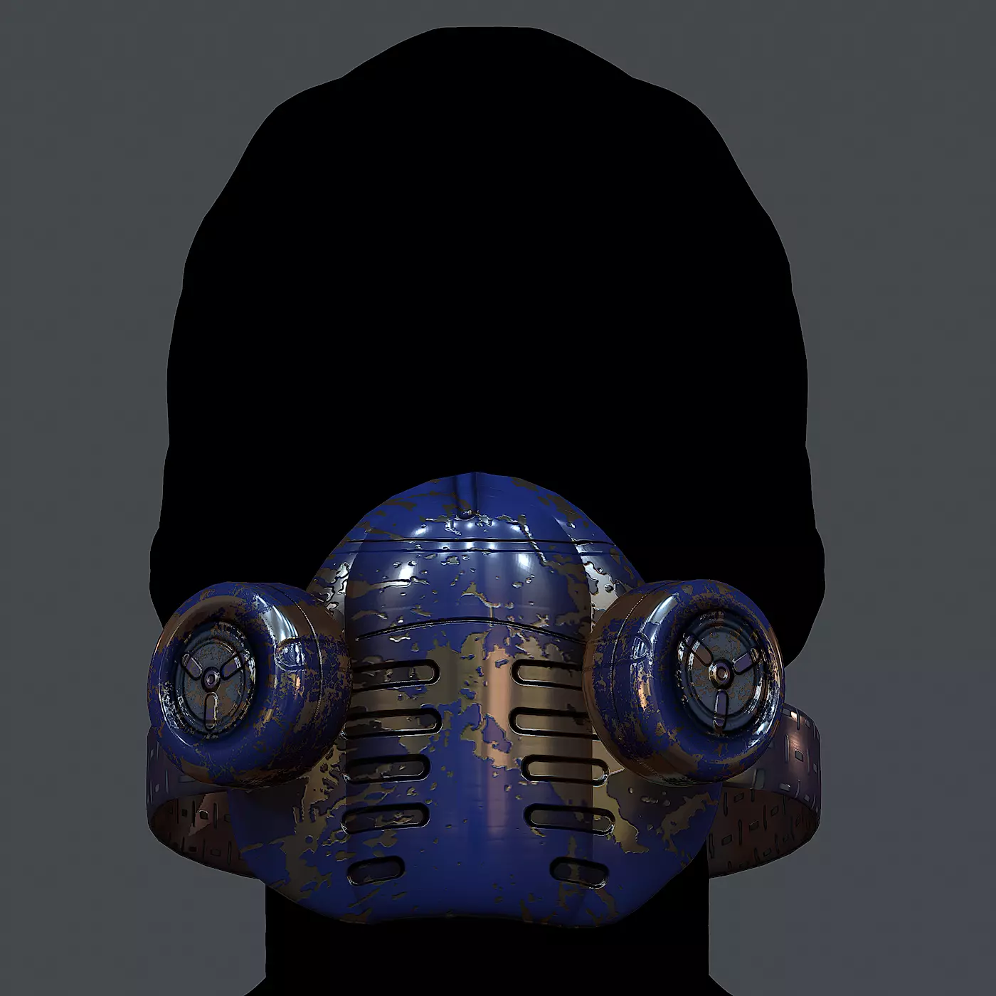 Gas mask helmet 3d model scifi Low-poly  Low-poly 3D model_0