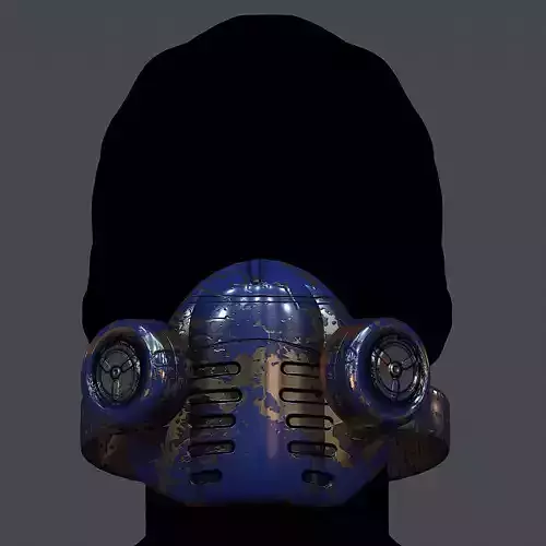 Gas mask helmet 3d model scifi Low-poly 