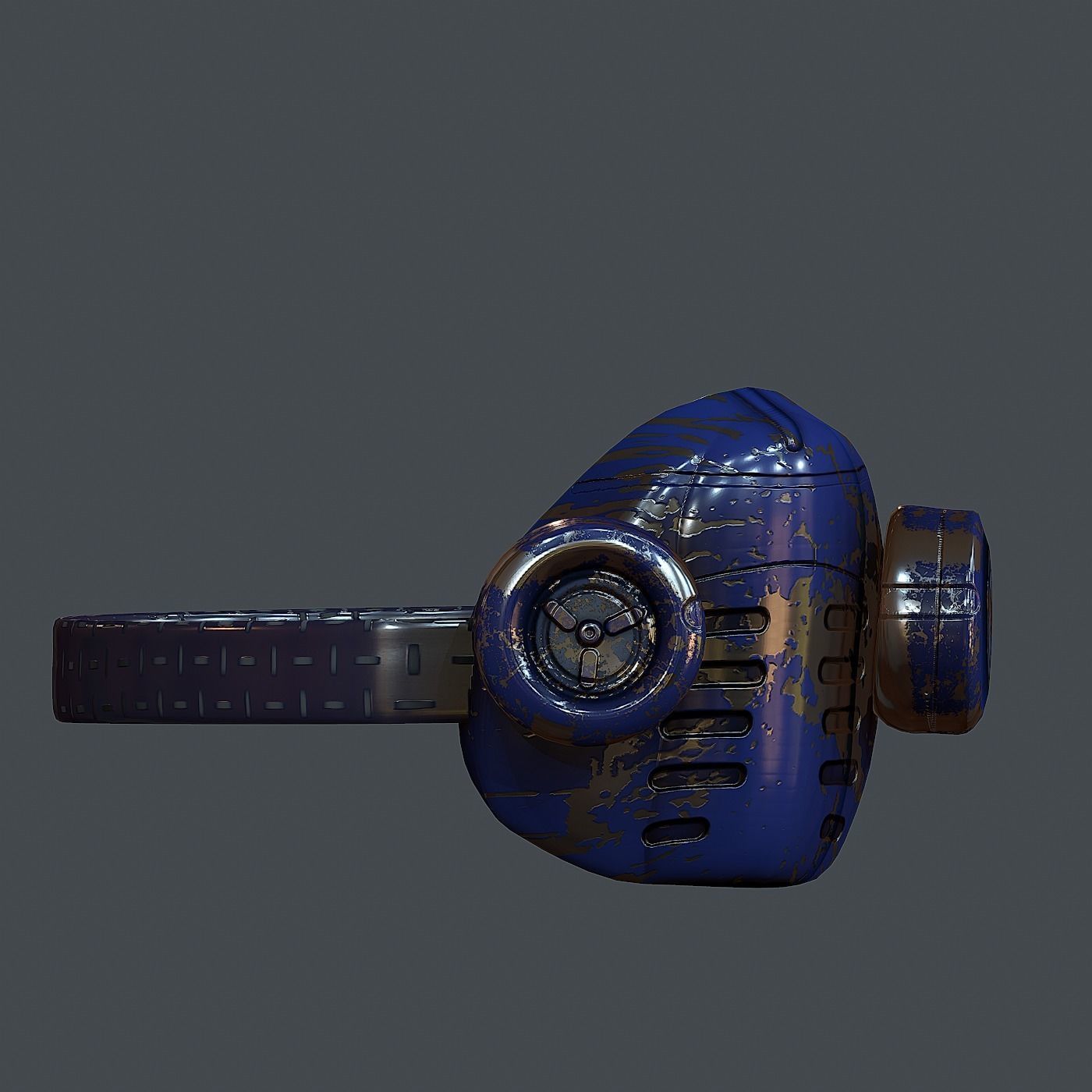 Gas mask helmet 3d model scifi Low-poly  Low-poly 3D model_3