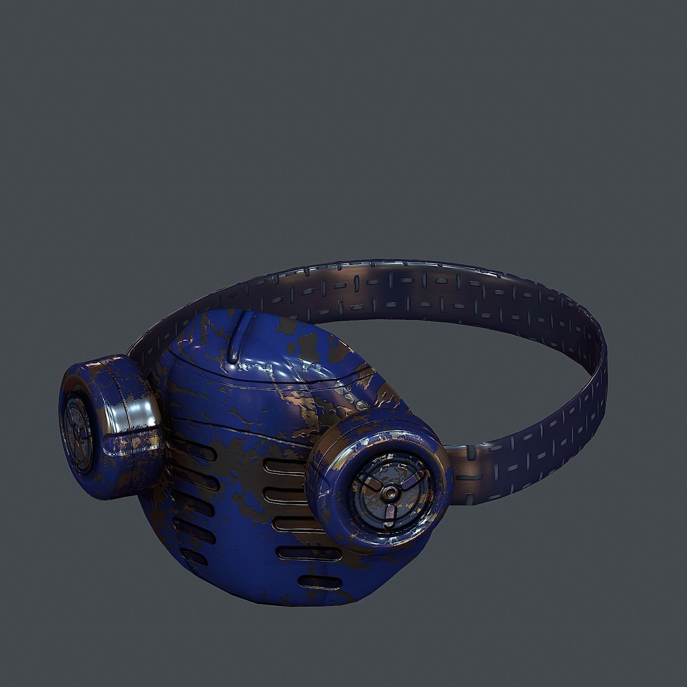 Gas mask helmet 3d model scifi Low-poly  Low-poly 3D model_5