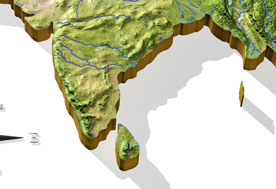Asia High resolution 3D relief maps 3D model_9