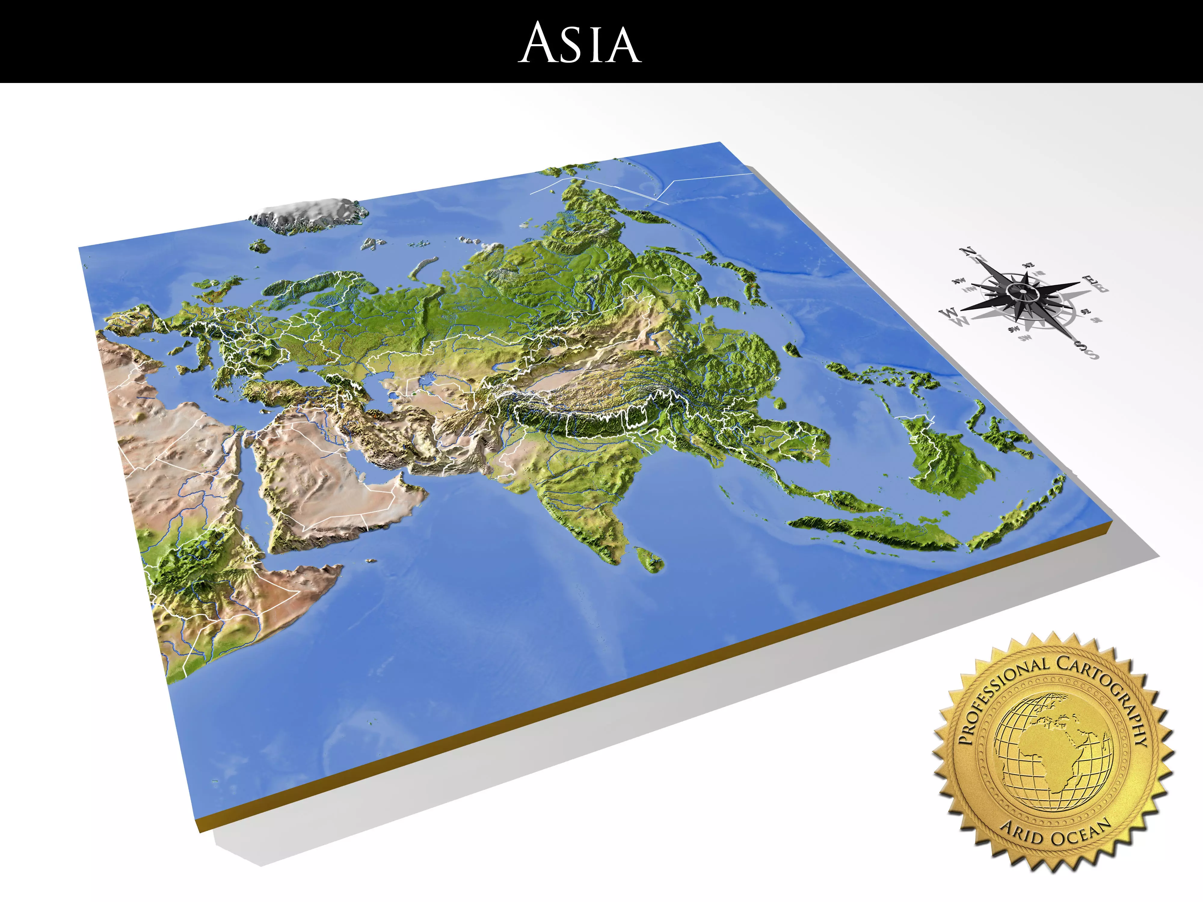 Asia High resolution 3D relief maps 3D model_0