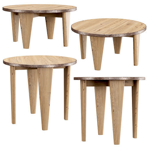 Judos side and coffee tables  Low-poly 3D model