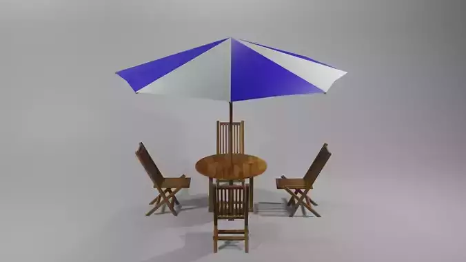 Garden Table Low-Poly