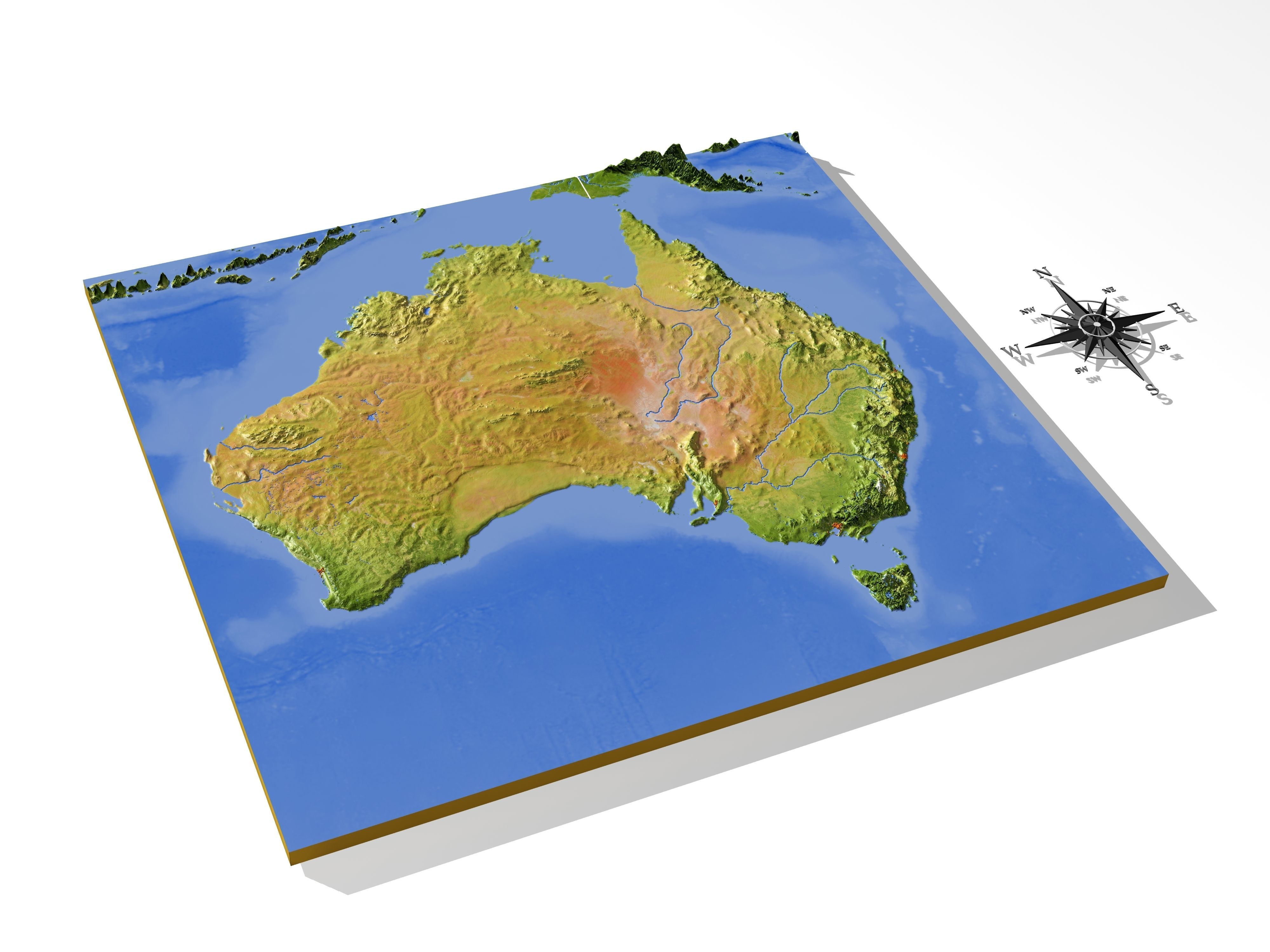 Australia High resolution 3D relief maps 3D model_1