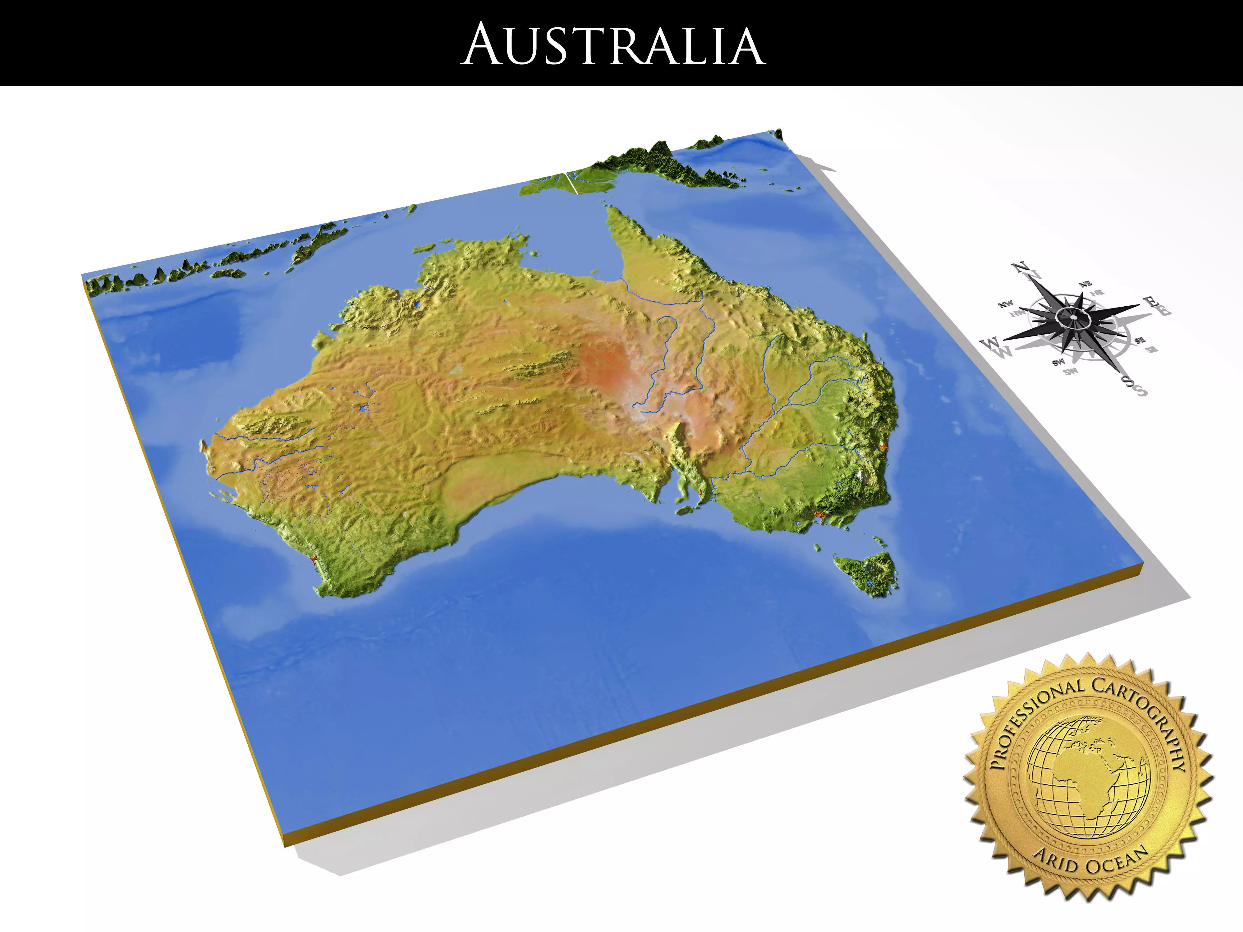 Australia High resolution 3D relief maps 3D model_0