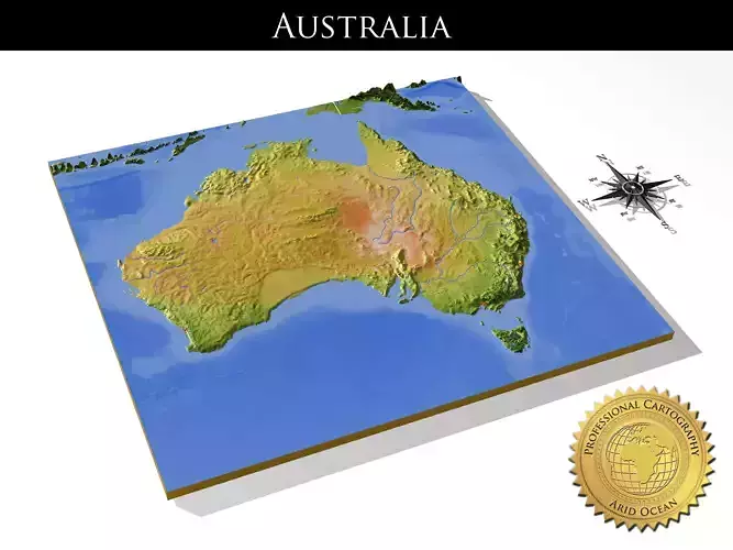 Australia High resolution 3D relief maps 3D model