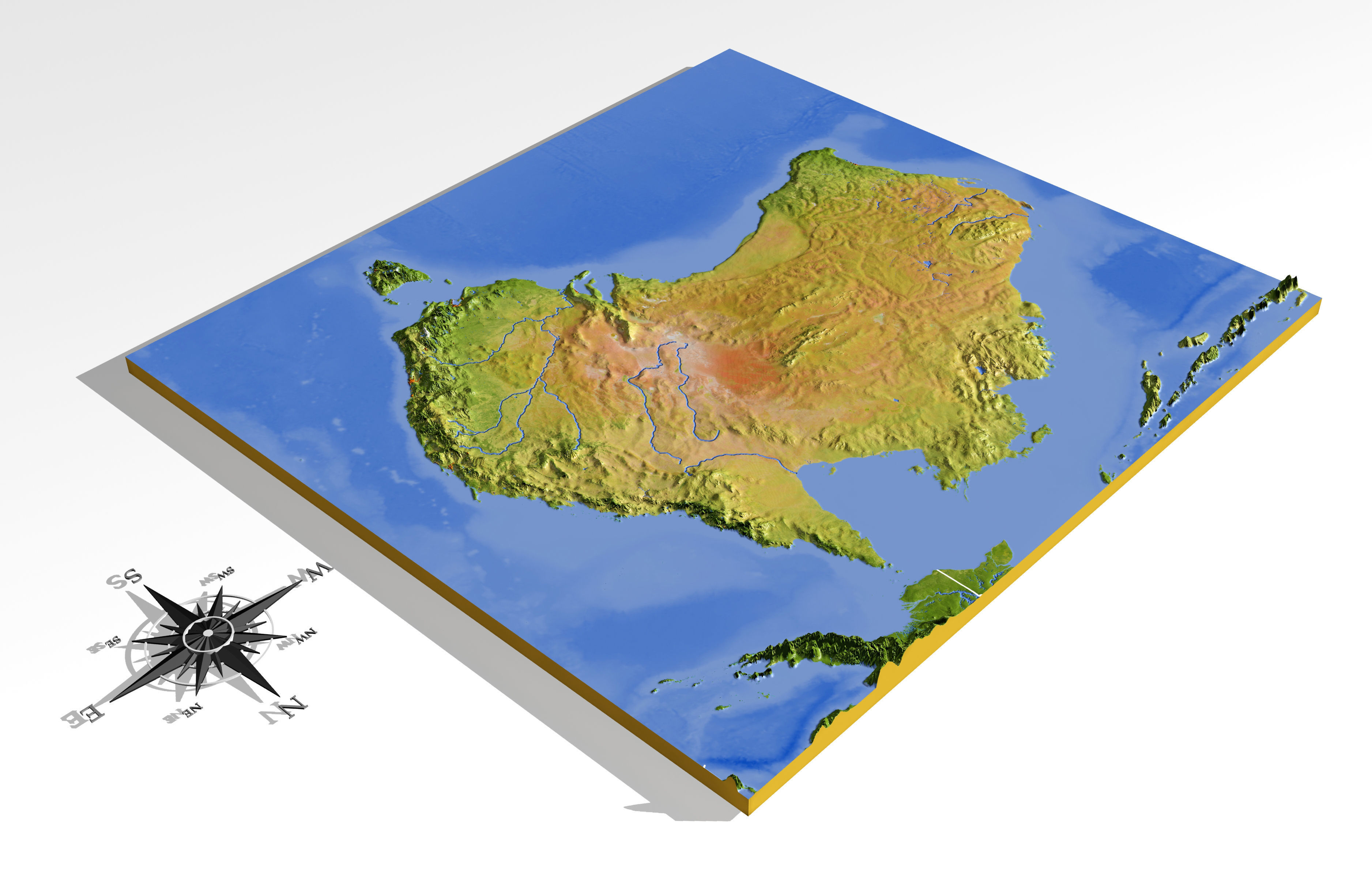 Australia High resolution 3D relief maps 3D model_3