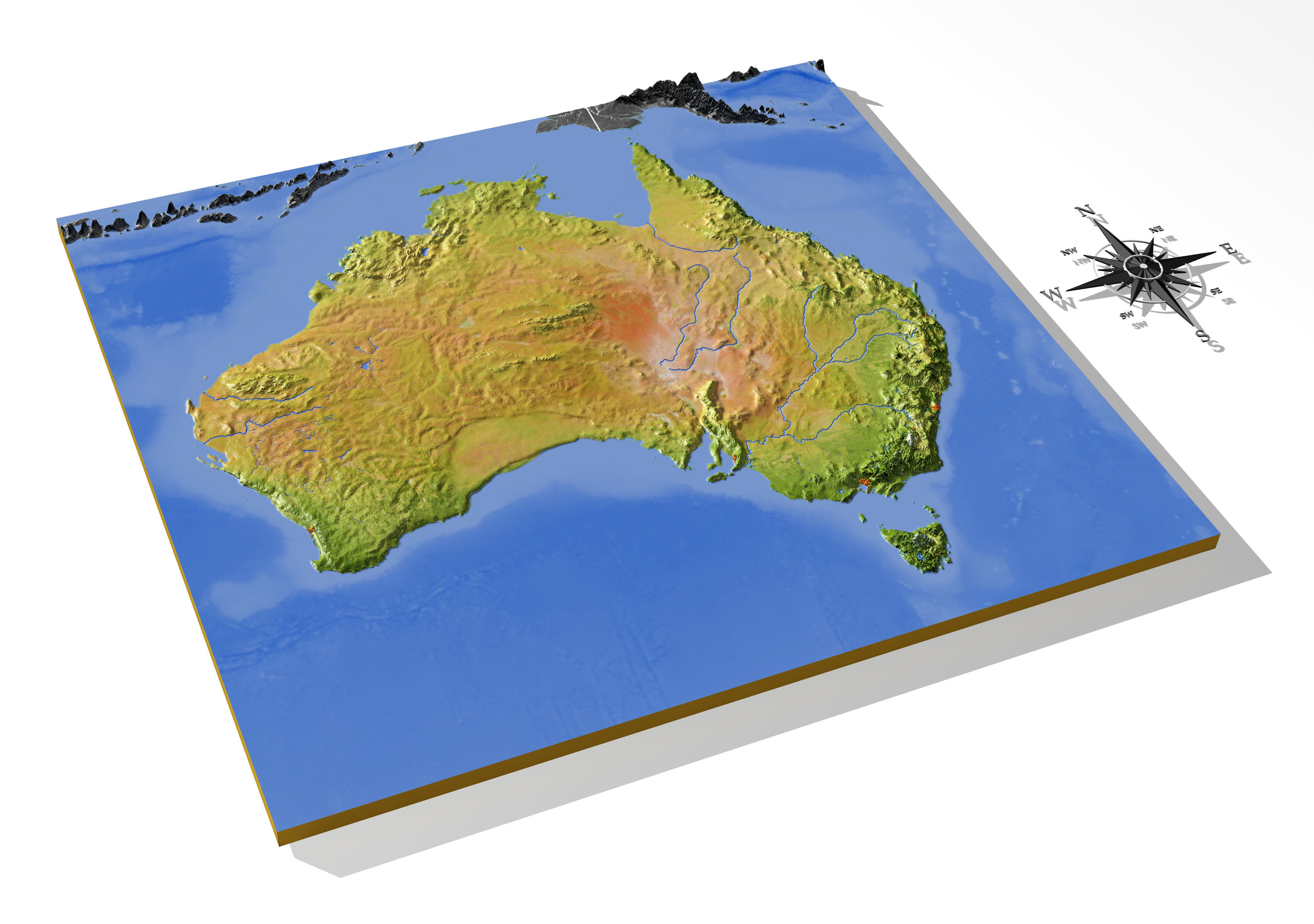 Australia High resolution 3D relief maps 3D model_5